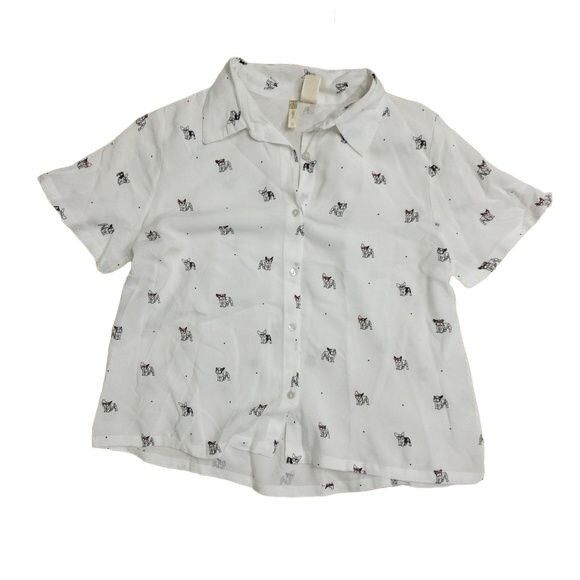Other White Button-Up Shirt With French Bulldog Print Size S / US 4 / IT 40 - 4 Thumbnail