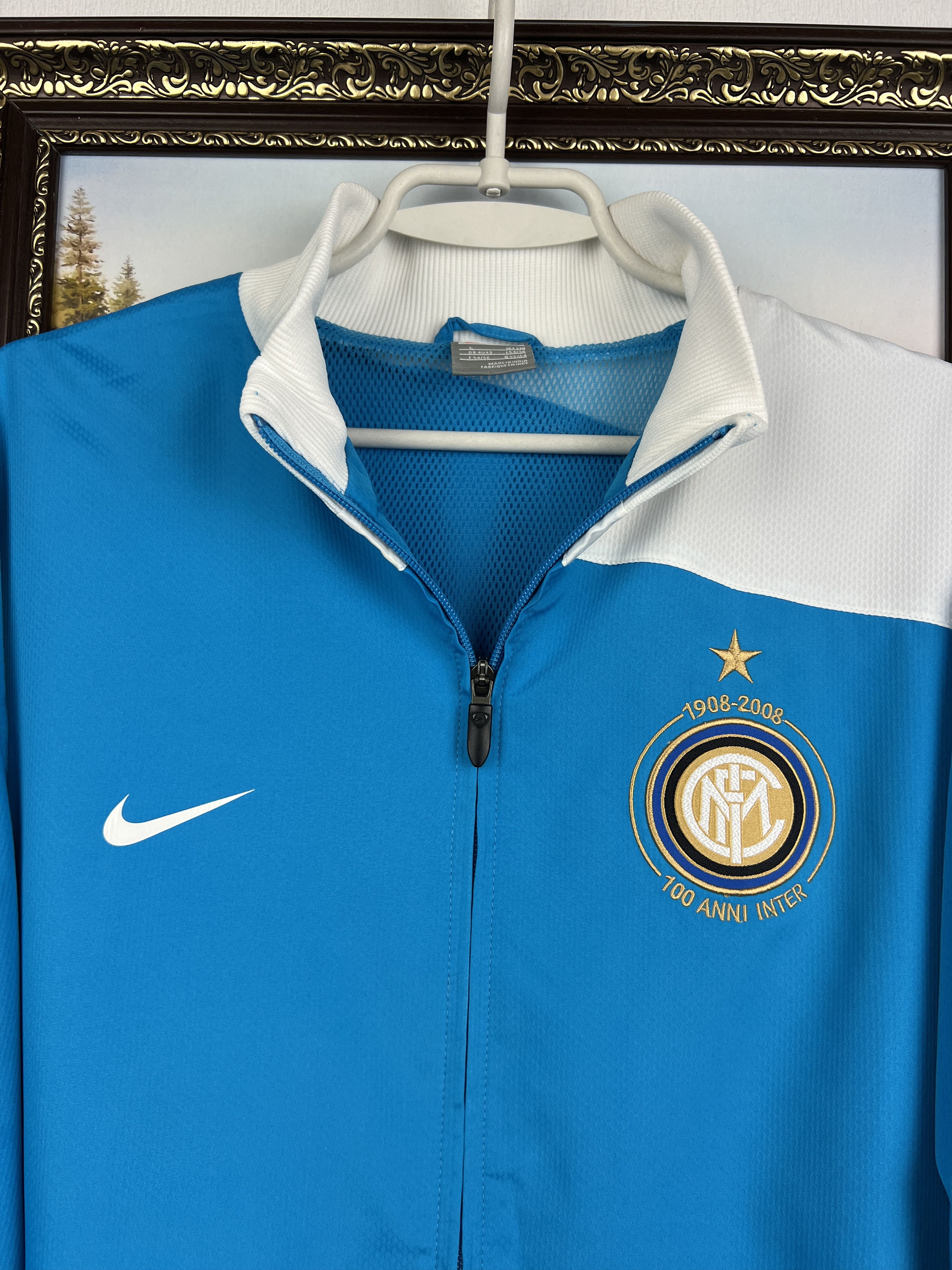 Nike Inter Milan Football Blue Jacket Soccer Train Track Top Zip Size US L / EU 52-54 / 3 - 4 Thumbnail