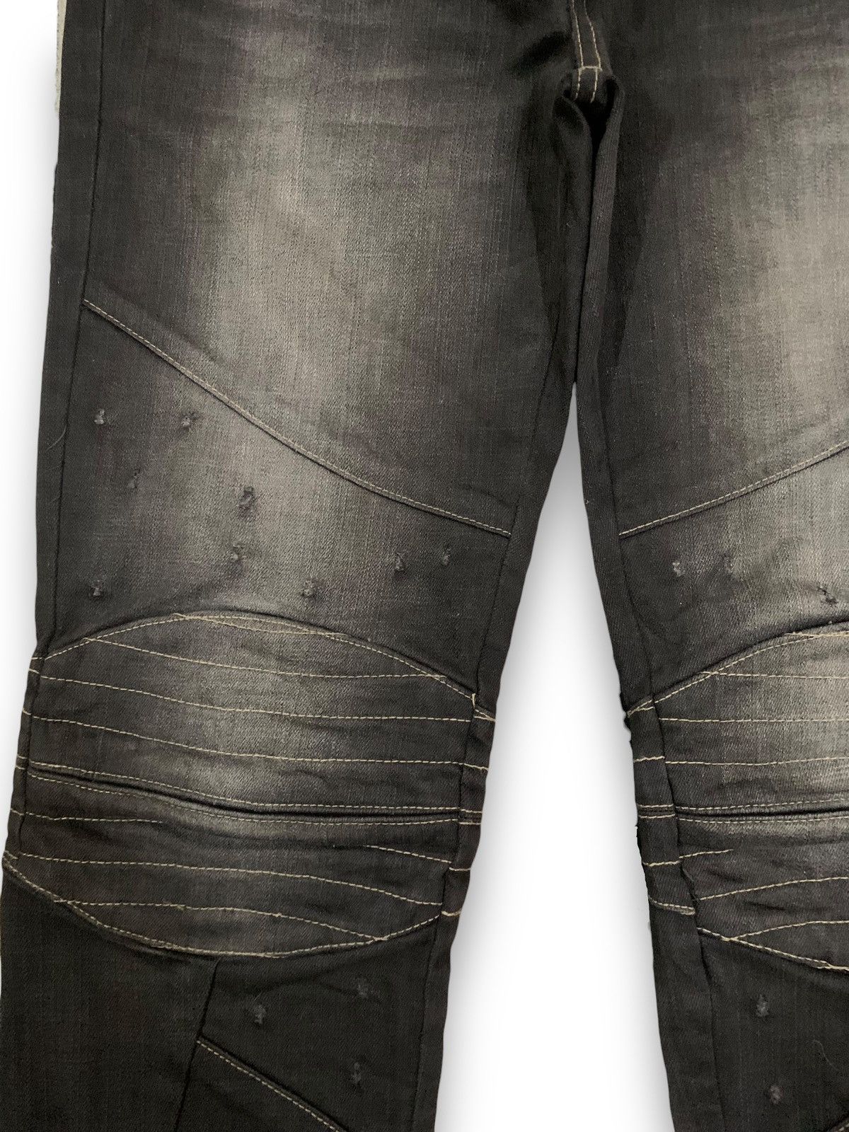Balmain PPFM Double Knee Distressed Punk Biker Jeans like Balmain Size US 33 - 7 Thumbnail