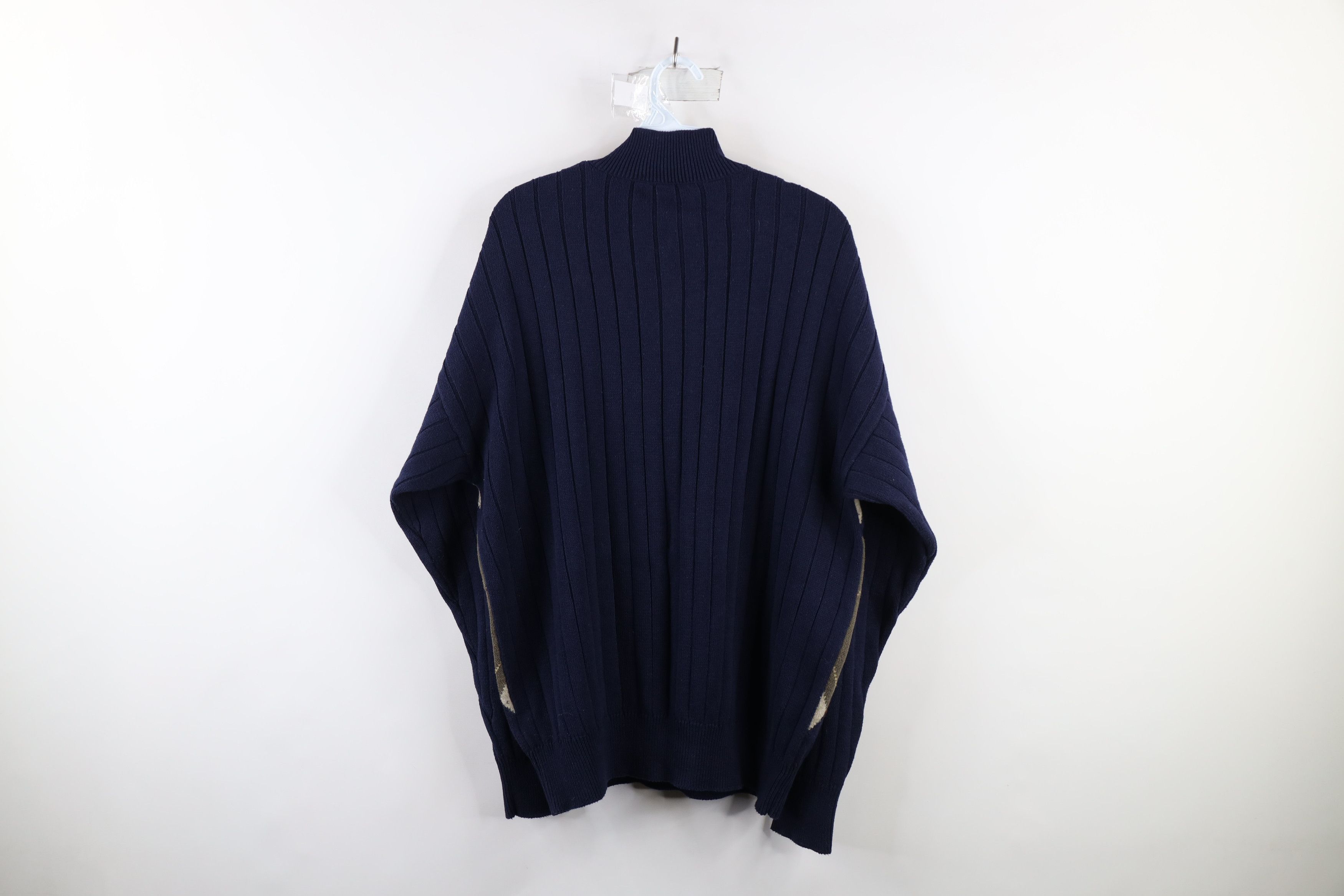 Nautica Vintage 90s Nautica Diamond Knit Henley Sweater Cotton Size US XL / EU 56 / 4 - 8 Thumbnail