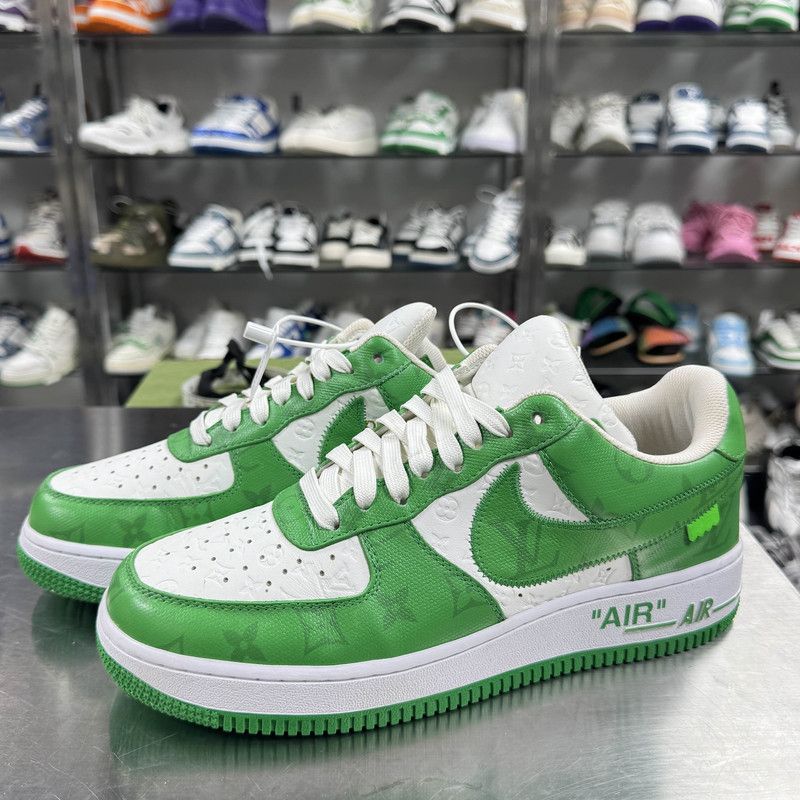 Louis Vuitton Nike x Louis Vuitton Green Air Force 1 Low 0079 Size US 8 / EU 41 - 1 Thumbnail