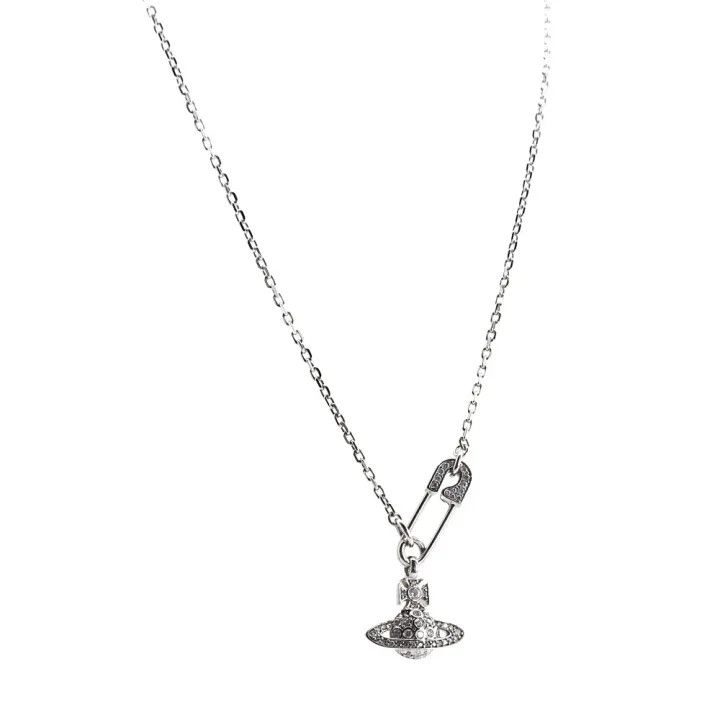 Vivienne Westwood Vivienne Westwood Lucrece Crystal Safety Pin Necklace 0079 Size ONE SIZE - 1 Thumbnail