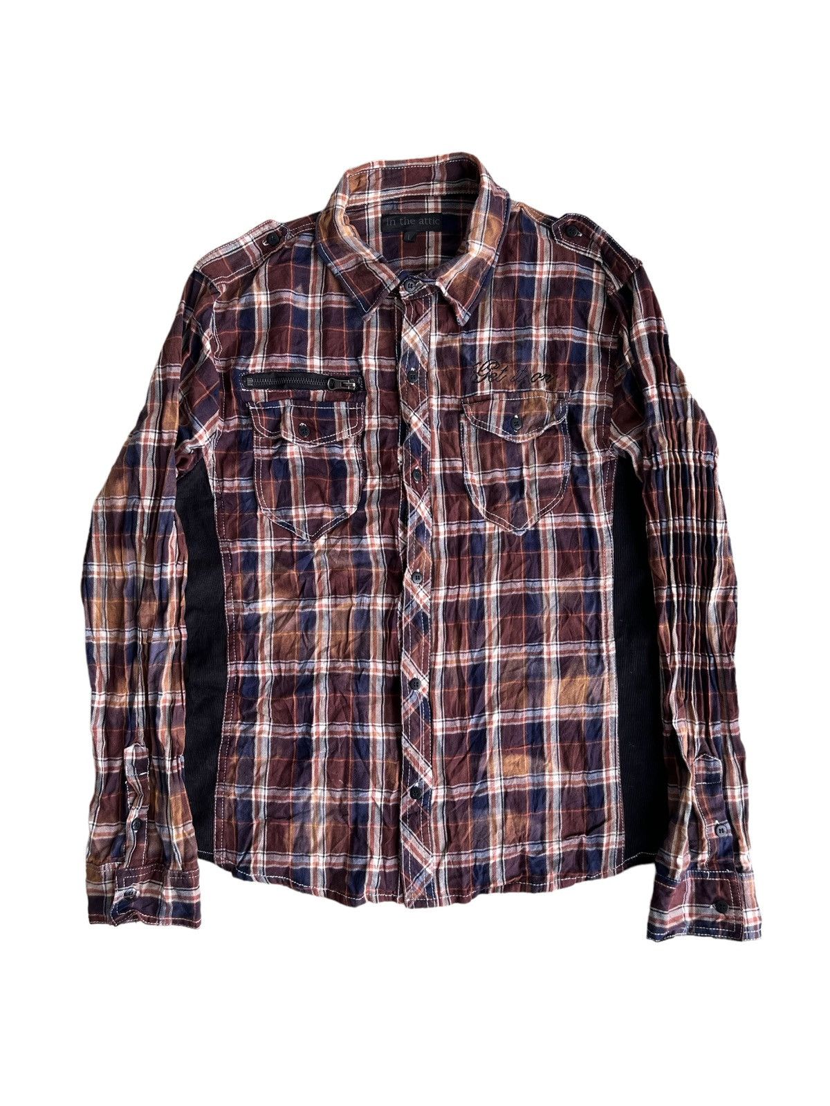 Roen Y2K In The Attic 🇯🇵 Plaid Anarchy "Poems" Hybrid B/D Shirt Size US M / EU 48-50 / 2 - 1 Thumbnail