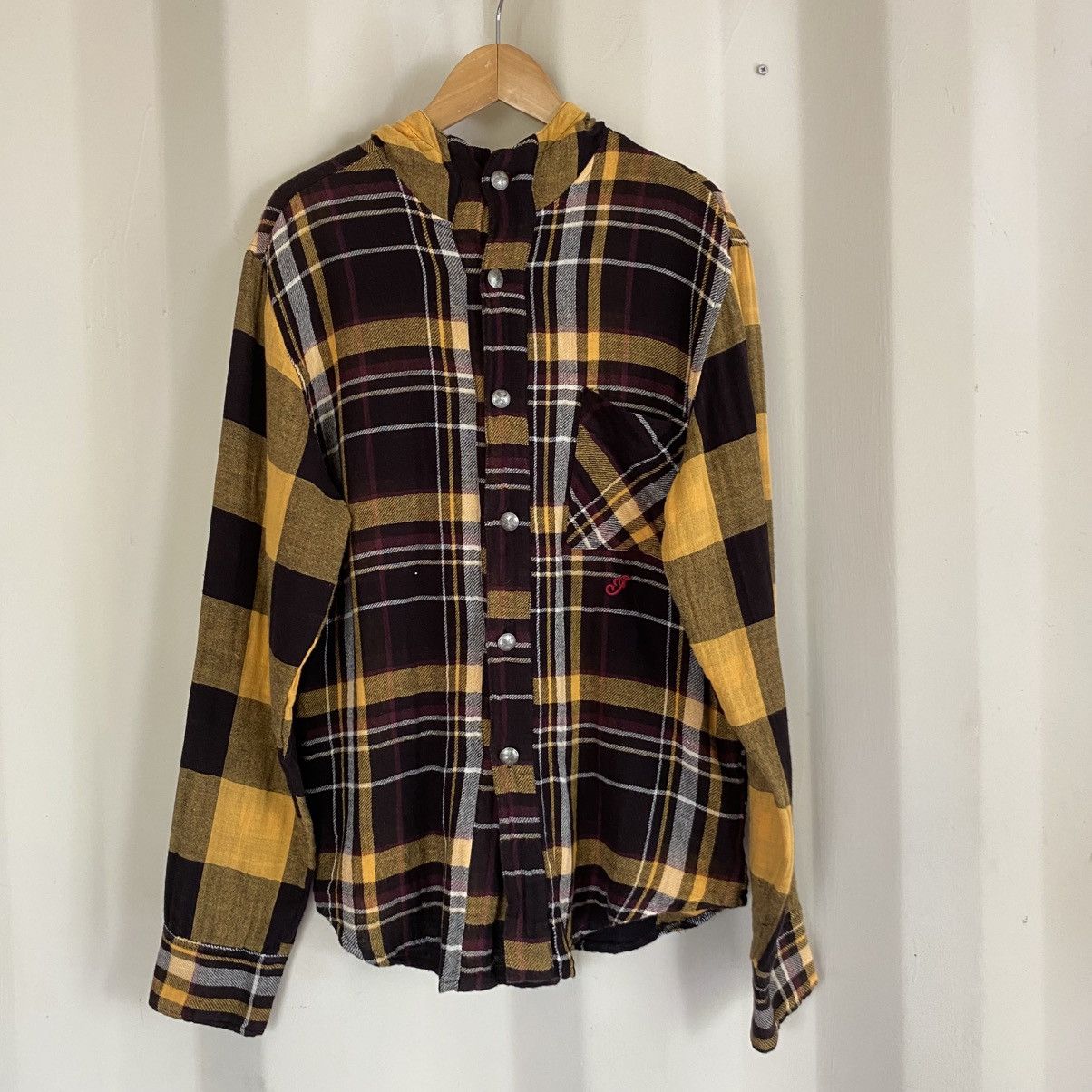 Vintage Indian Motorcycle plaid hoodie shirt Size US M / EU 48-50 / 2 - 1 Thumbnail