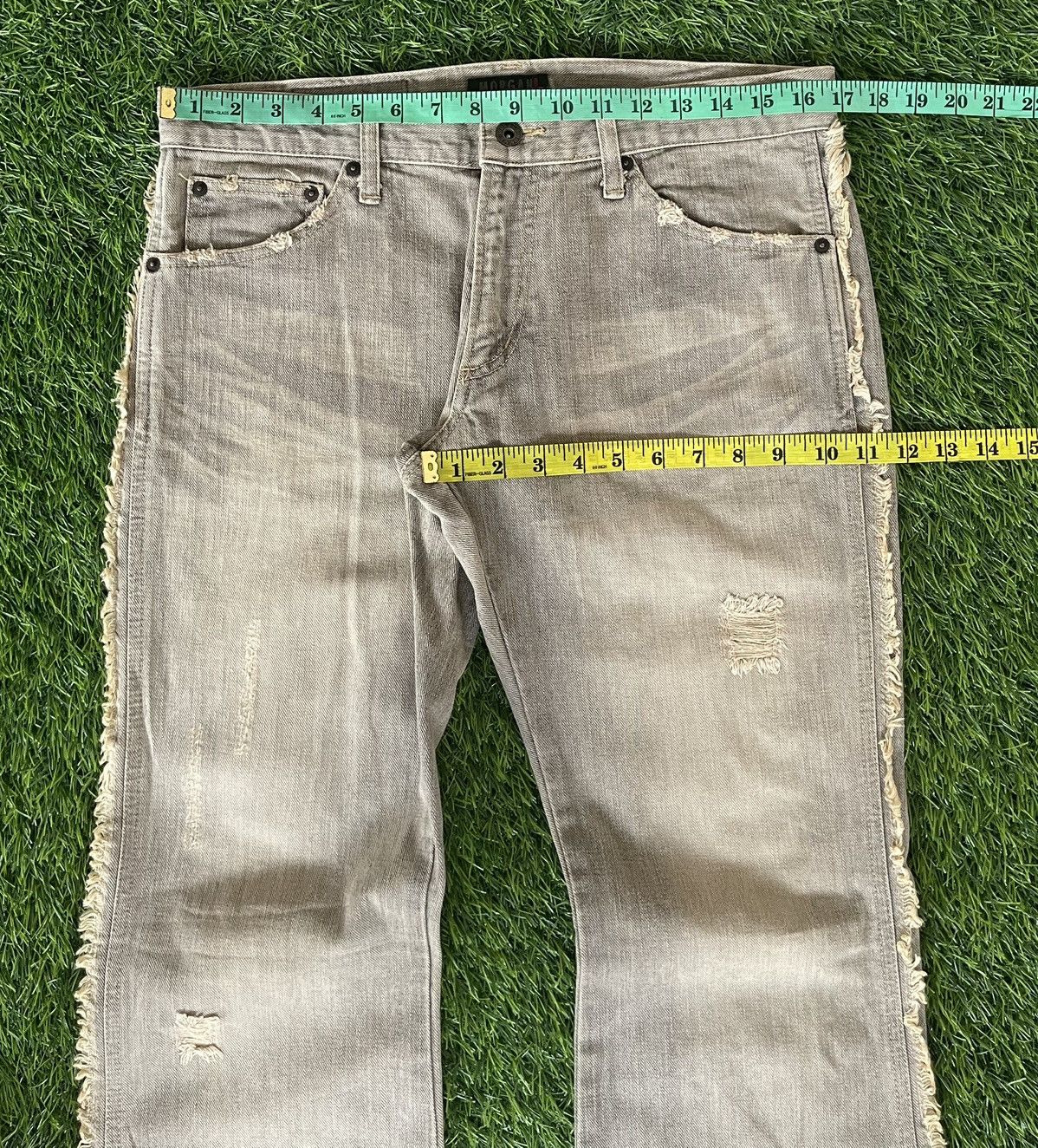 Morgan Homme Vintage’90s🔥MORGAN HOMME🔥Distressed Flared Denim Washed Size US 33 - 7 Thumbnail