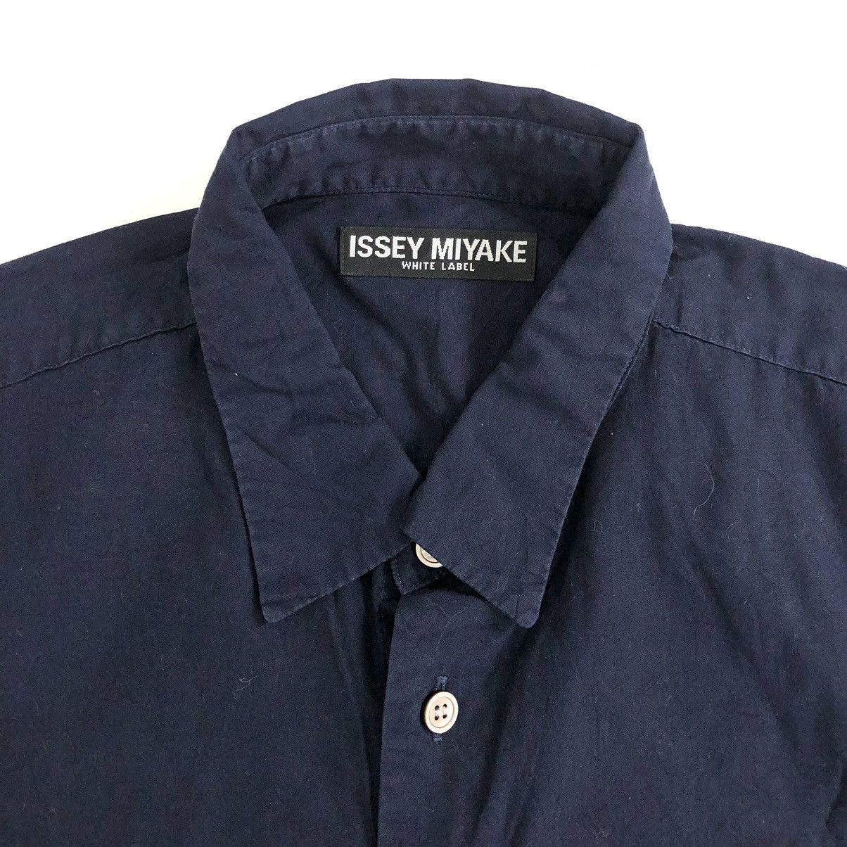 Issey Miyake Vintage Issey Miyake White Label Designer Navy Short Shirt Size US L / EU 52-54 / 3 - 6 Thumbnail