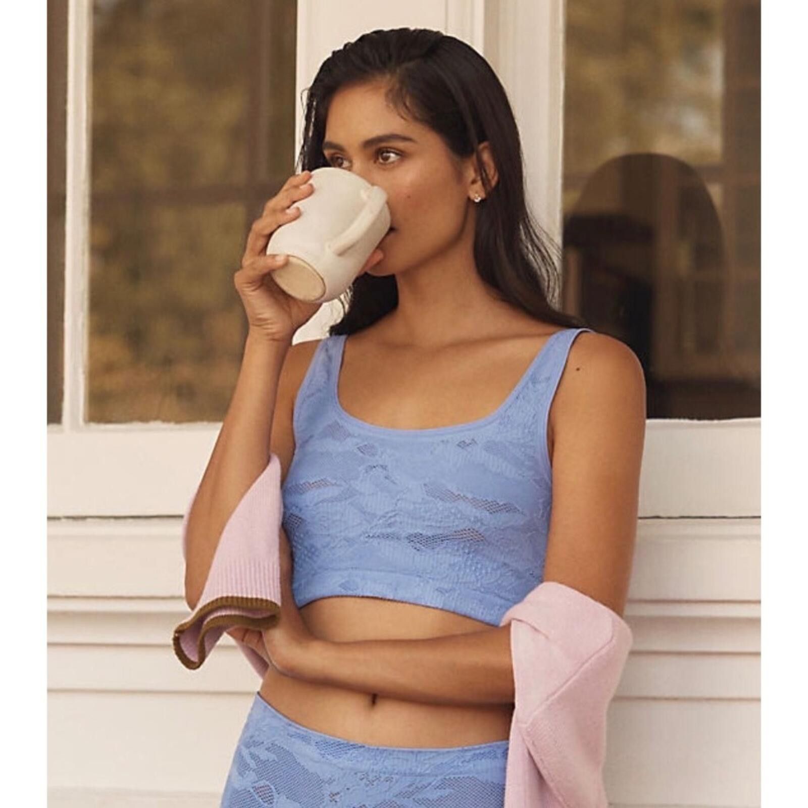 Anthropologie Lyrebird Anthropologie Seamless Lace Bralette Periwinkle L Size ONE SIZE - 1 Thumbnail