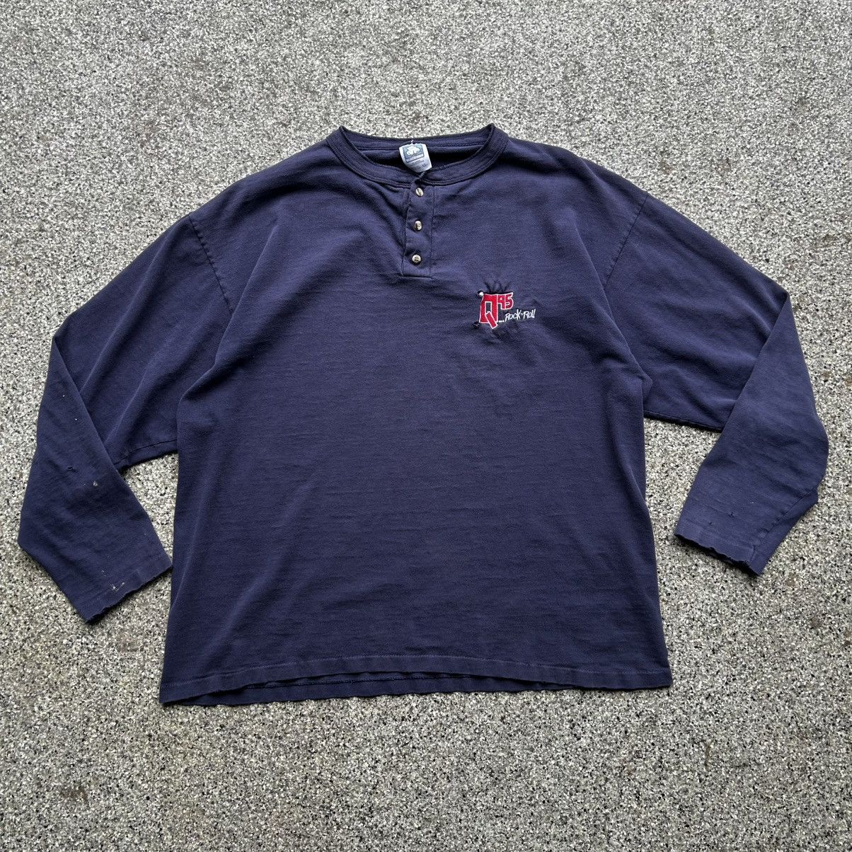 Other vintage Q95 rock n roll henley longsleeve | Grailed