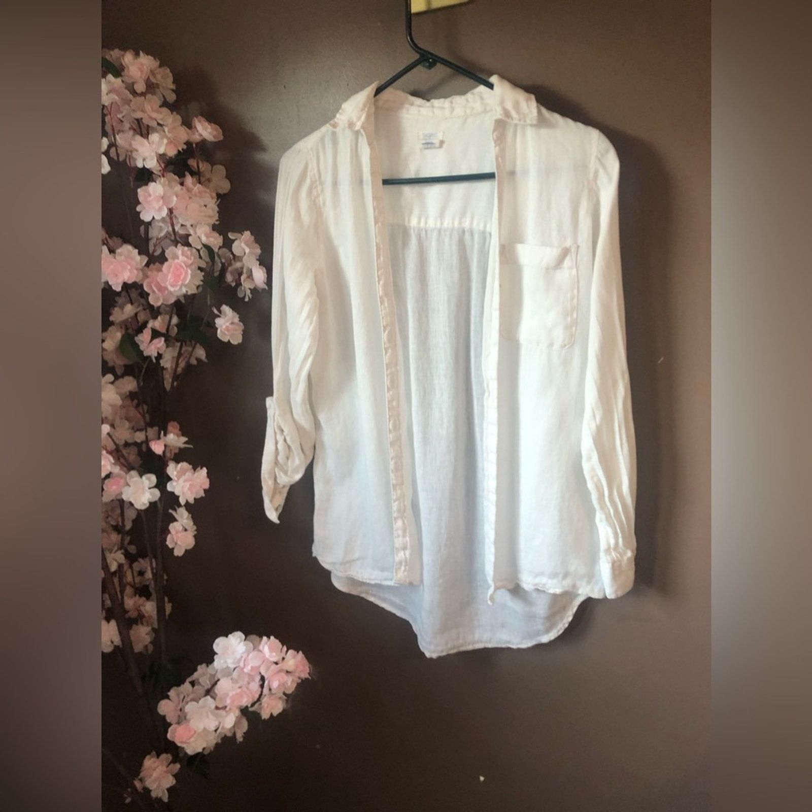 NBDN Nobrandedon White linen top shirt button down. Size XS / US 0-2 / IT 36-38 - 2 Thumbnail