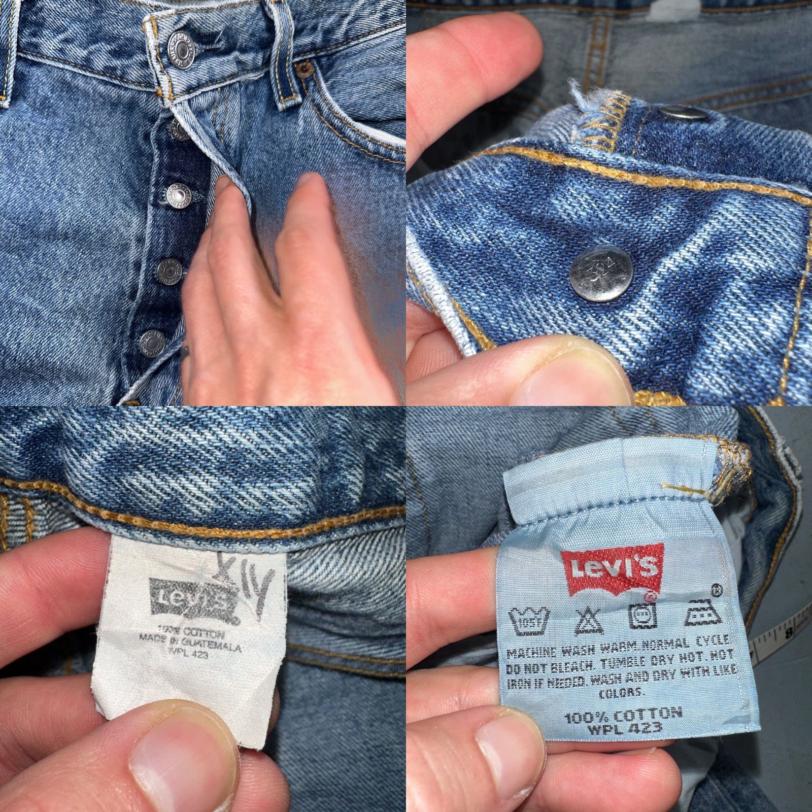 Levi's VINTAGE Levi's 501 Jeans 34x32 Blue Medium Wash 90s Straight Mens Regular Denim Cotton Button Size US 34 / EU 50 - 8 Thumbnail