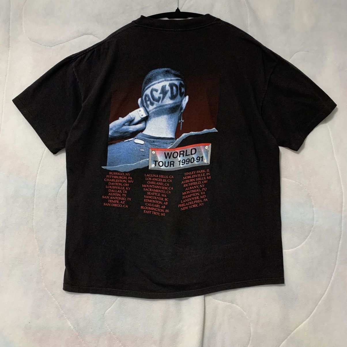 AC/DC × Vintage AC/DC Vintage World Tour 1990-91 shirt XL Size US XL / EU 56 / 4 - 5 Thumbnail