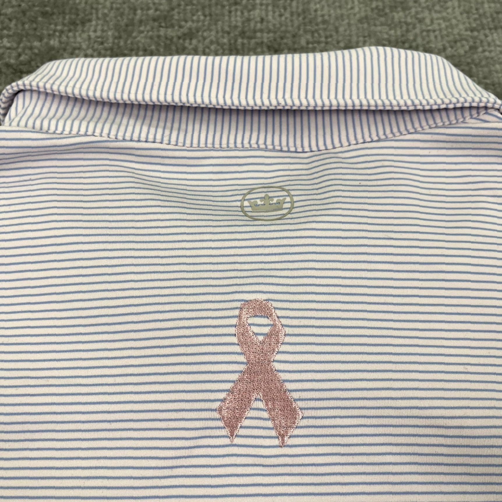 Peter Millar Peter Millar Polo Shirt Mens 2XL Crown Crafted Golf Pink Blue Breast Cancer Logo Size US XXL / EU 58 / 5 - 3 Thumbnail