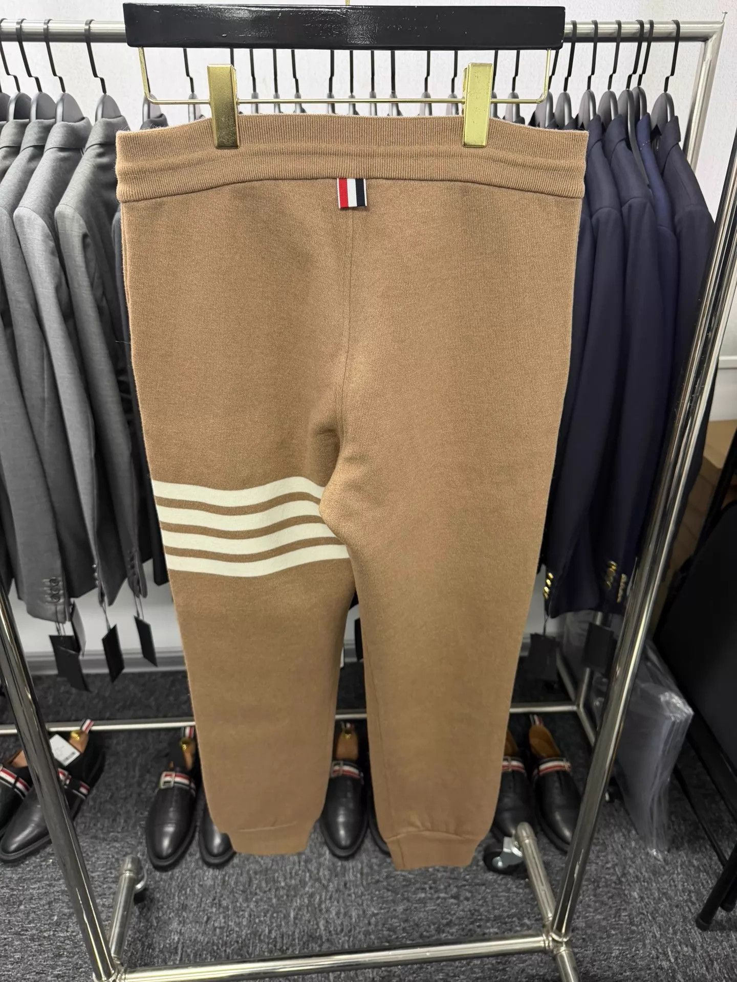 Thom Browne Thom Browne Women's Rare Oatmeal Cashmere Track Pants Size42 Size 28" / US 6 / IT 42 - 2 Thumbnail