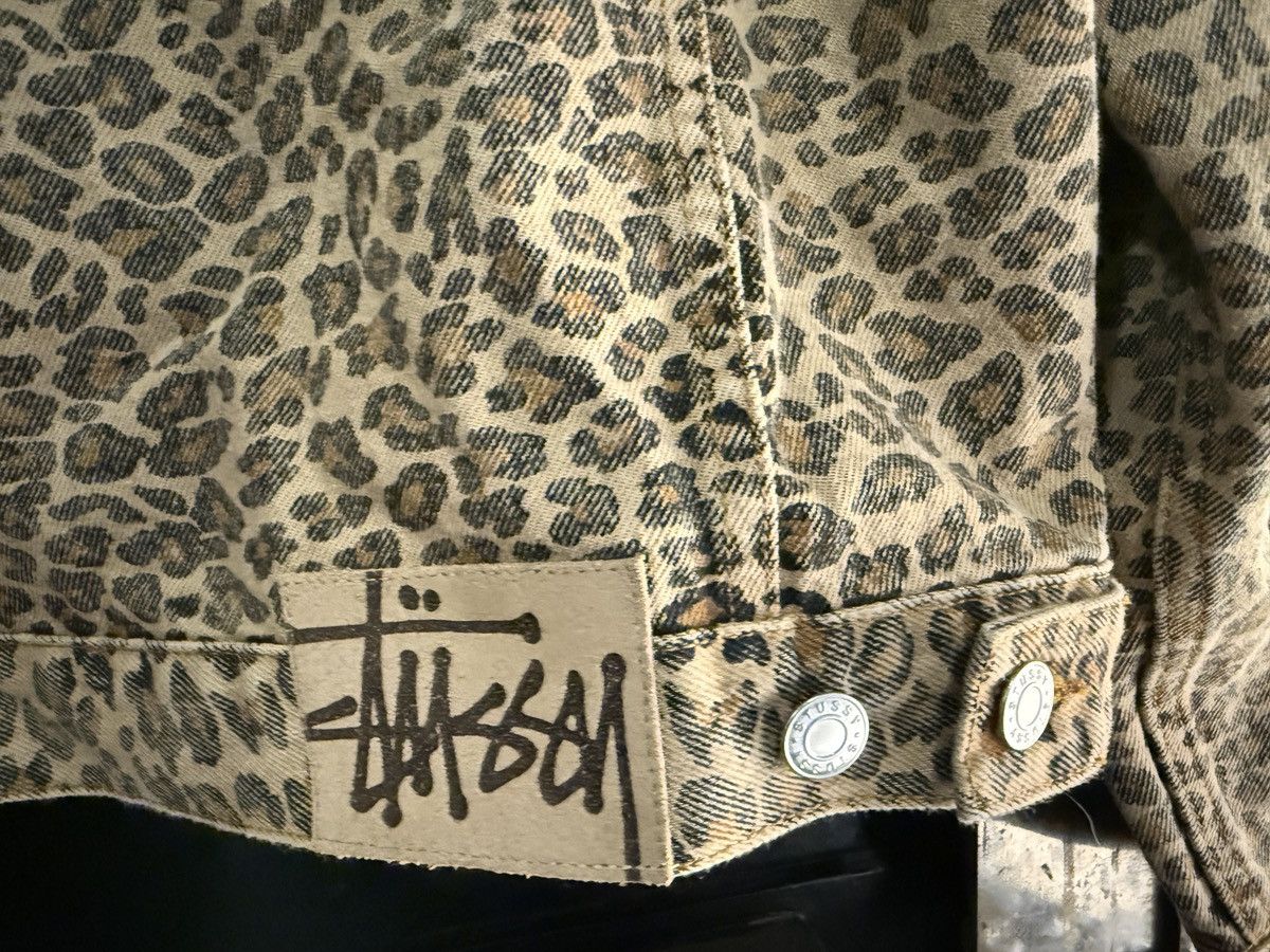 Stussy Stüssy - Leopard Print Denim Trucker Jacket Large SOLD OUT Size US L / EU 52-54 / 3 - 5 Thumbnail