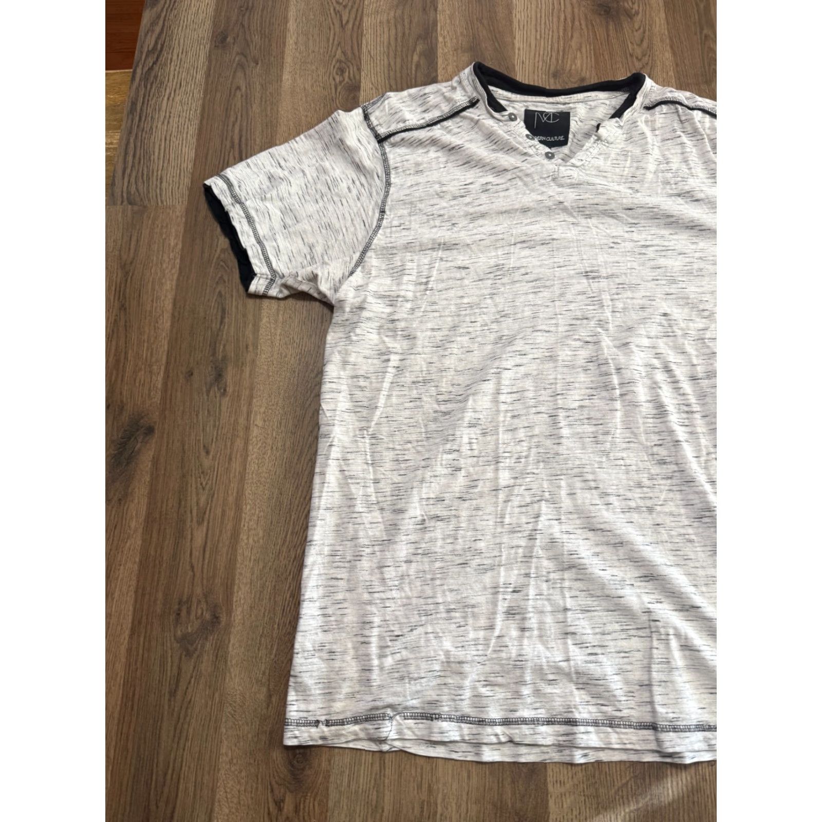 Vintage Modern Culture Shirt Men's 2XB White Black Short Sleeve Shirt Quarter Buttons Size US XXL / EU 58 / 5 - 3 Thumbnail