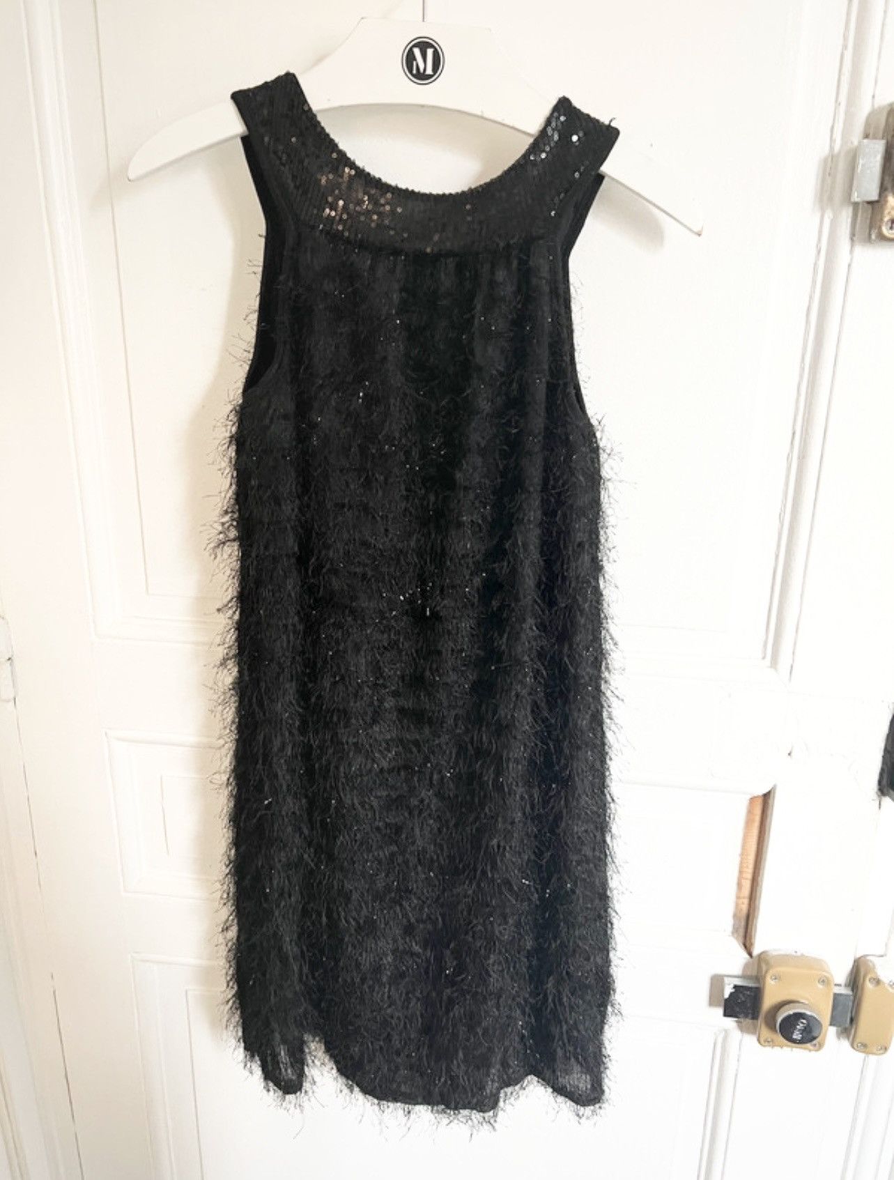 Y2K Black Fur Hair Dress 2000s like jpg cdg yohji 00s