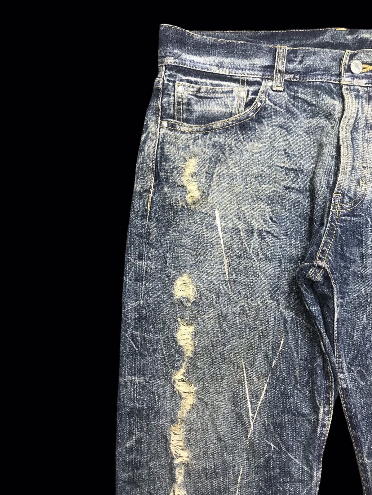 Seditionaries 💥FLARE💥VERY RARE UNBRND PAINT SPLASH DISTRESSED DENIM F307 Size US 34 / EU 50 - 4 Thumbnail