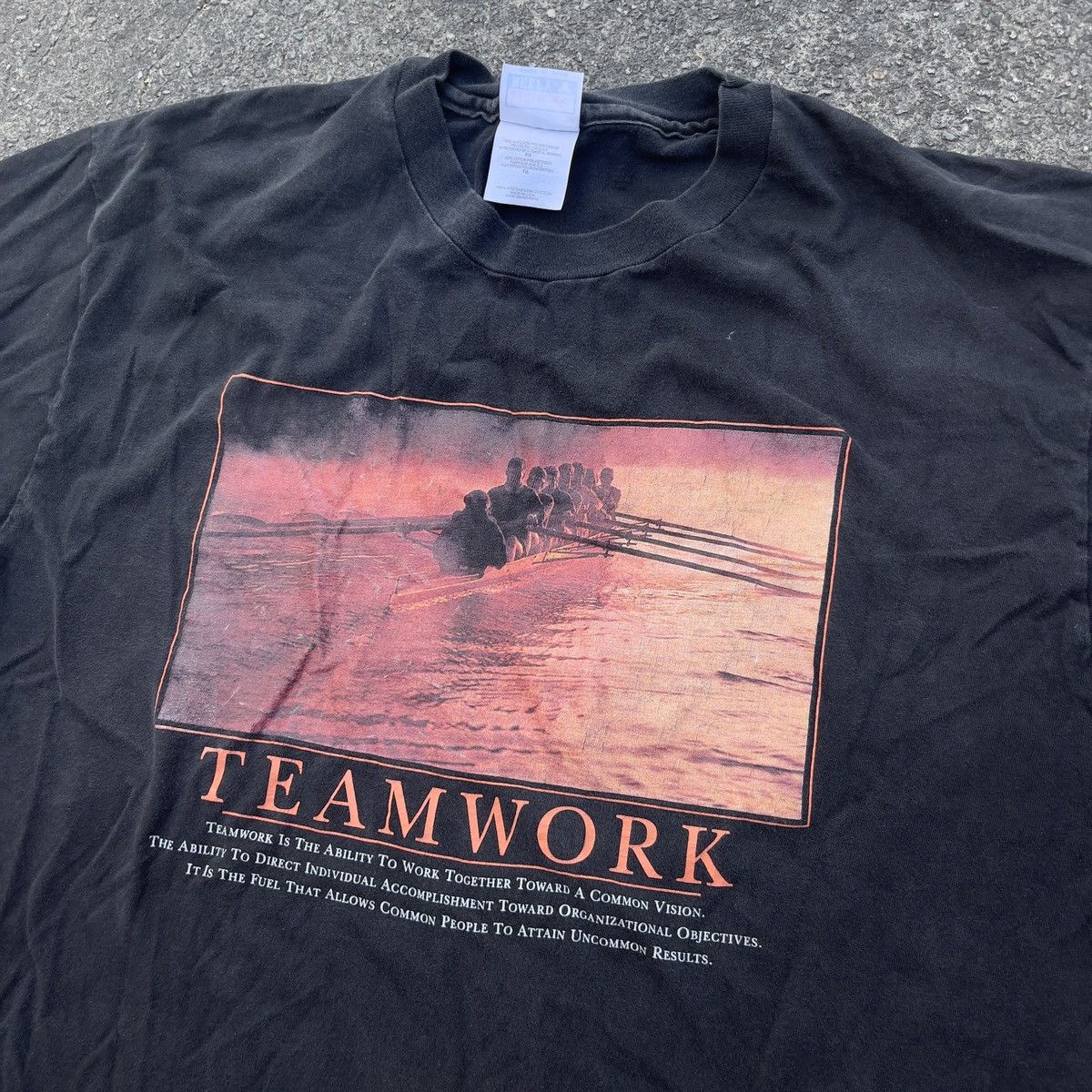 Hanes × Vintage Vintage 90s TEAMWORK Hanes Beefy Single Stitch Shirt Size US XXL / EU 58 / 5 - 2 Thumbnail