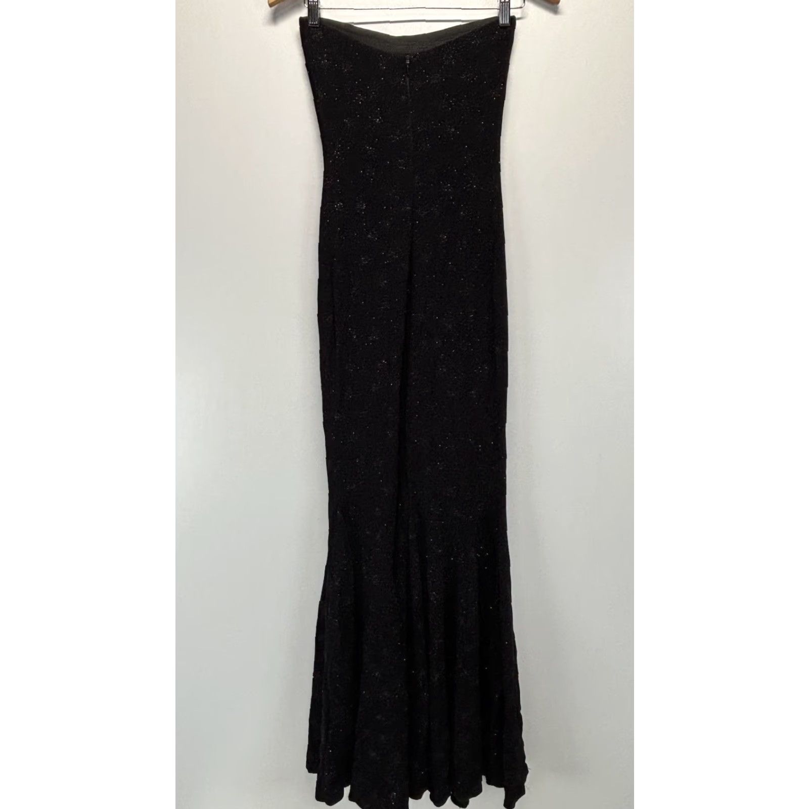 Vintage VINTAGE Cache Evening Dress Gown 3/4 Juniors Black Shimmer Stretch Fairy Goth Y2K US Mermaid Whimsigoth 90s Party/Cocktail Womens Boys Girls? Size XS / US 0-2 / IT 36-38 - 4 Thumbnail