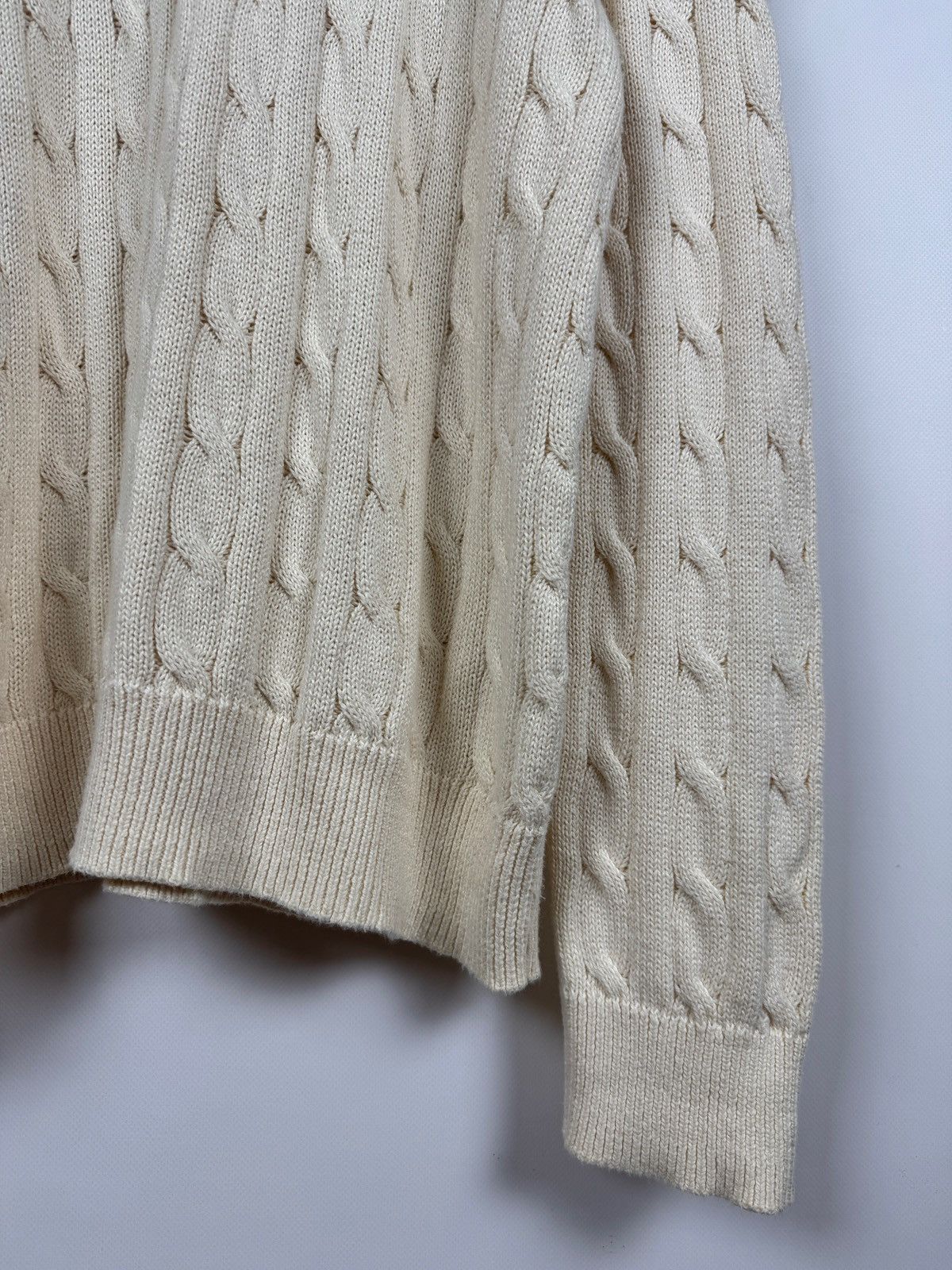 Polo Ralph Lauren Polo Ralph Lauren Cable Knit Quarter Zip Mock Neck Sweater Size US XXL / EU 58 / 5 - 11 Thumbnail
