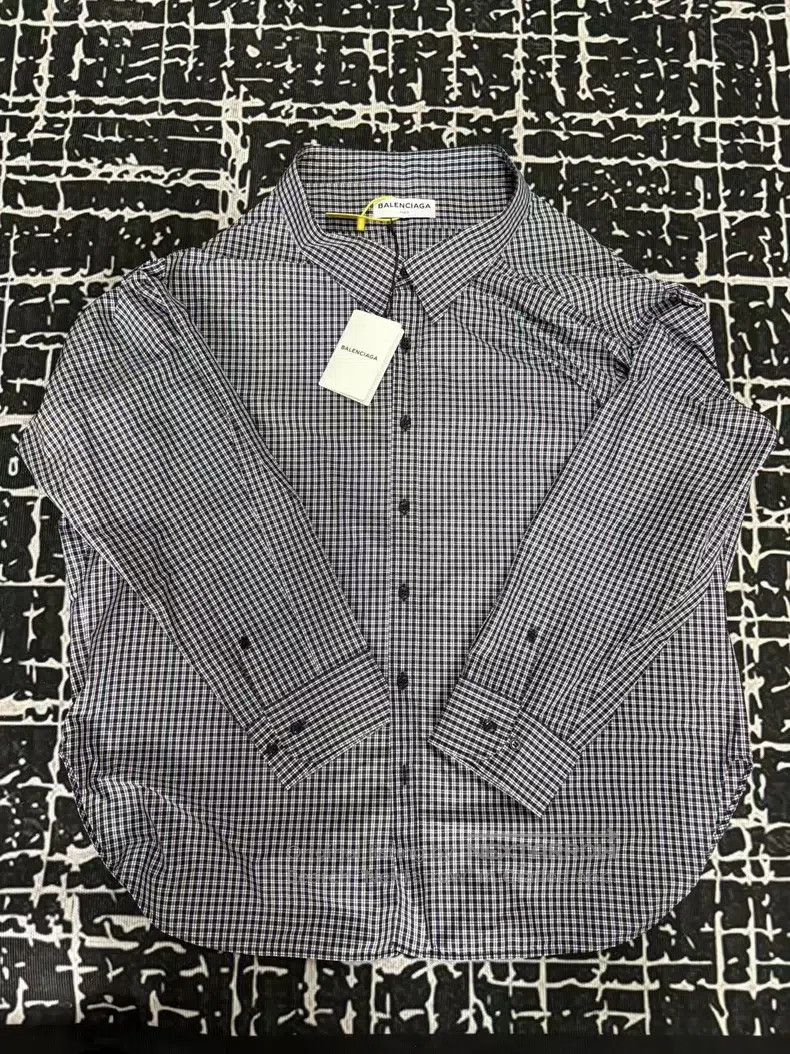 Balenciaga Balenciaga Black and white check collar medium-sleeve shir Size XS / US 0-2 / IT 36-38 - 1 Thumbnail