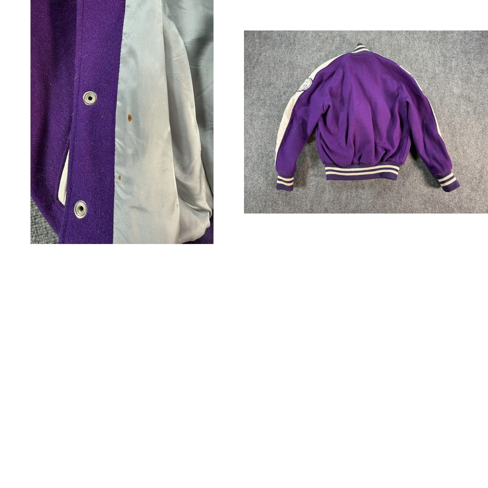 Holloway Vintage Holloway Varsity Jacket Mens 38 Purple LHS Wrestling Letterman 80s Logo Size US XXS / EU 40 - 10 Thumbnail