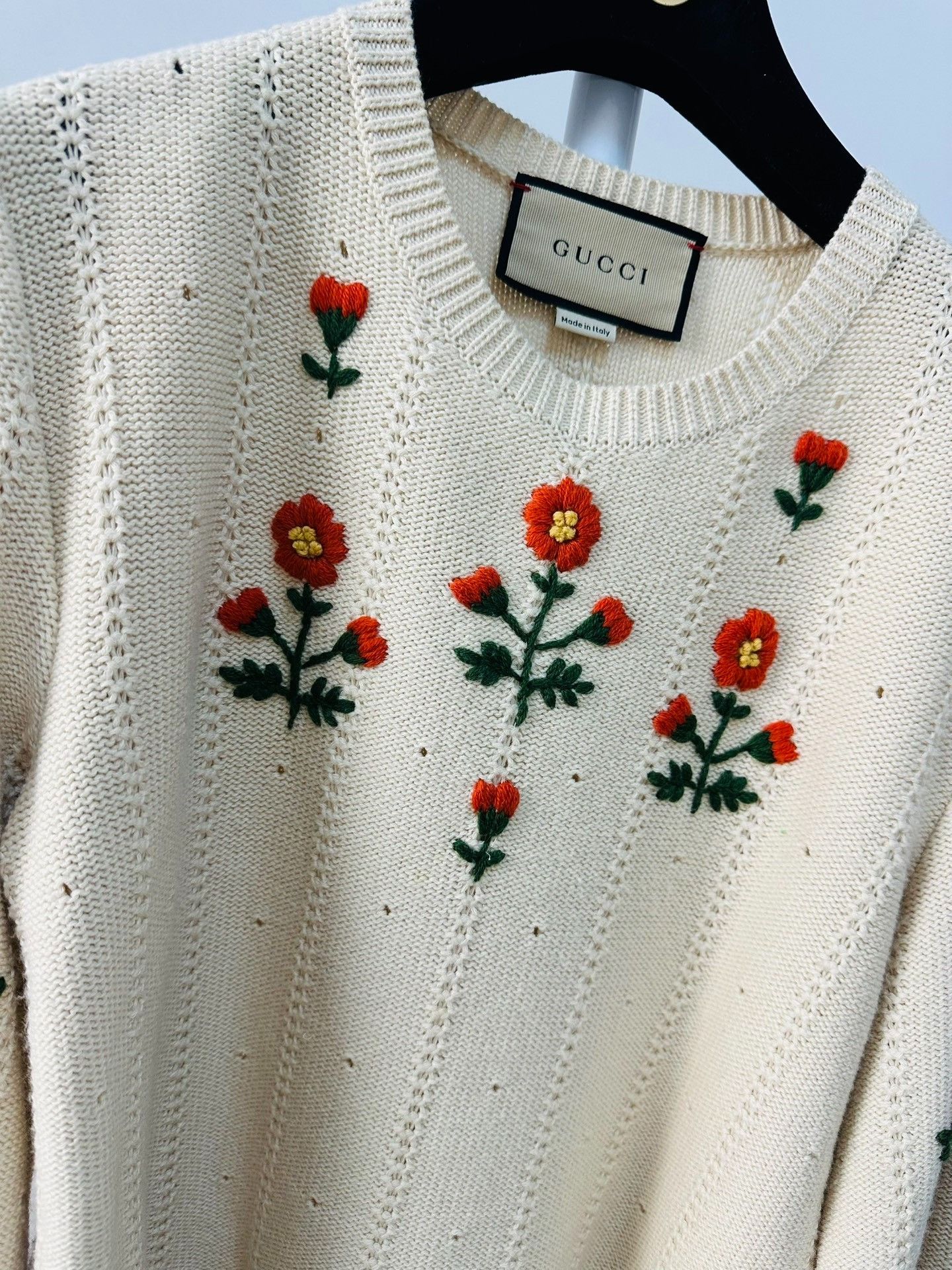 Gucci Gucci Floral embroidered knitted wool sweater 2501-Nextarro Size US XS / EU 42 / 0 - 2 Thumbnail