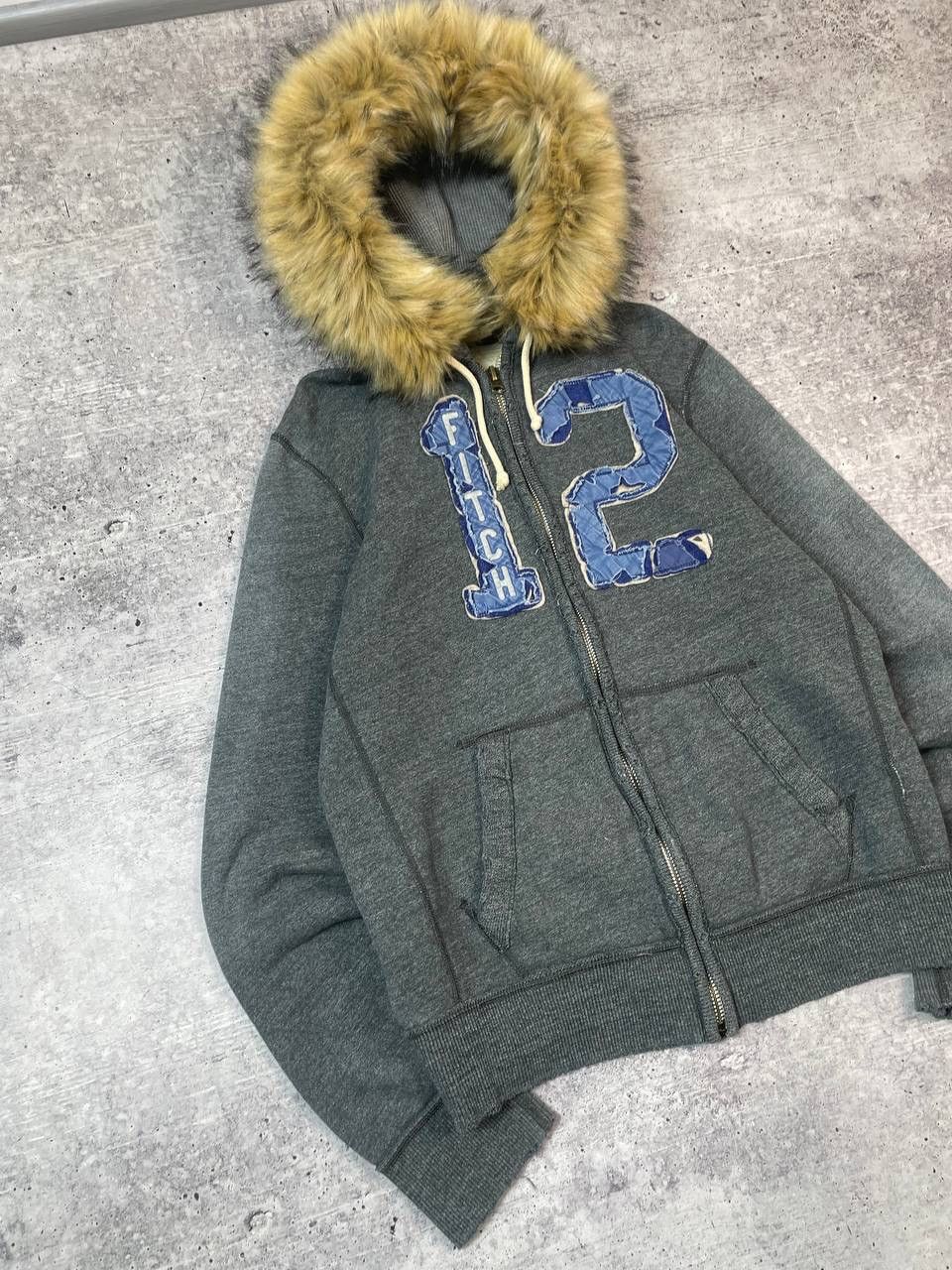 Abercrombie & Fitch Vintage 00s Abercrombie Fitch Faux Fur Zip Up Hoodie Y2K Size US XL / EU 56 / 4 - 2 Thumbnail
