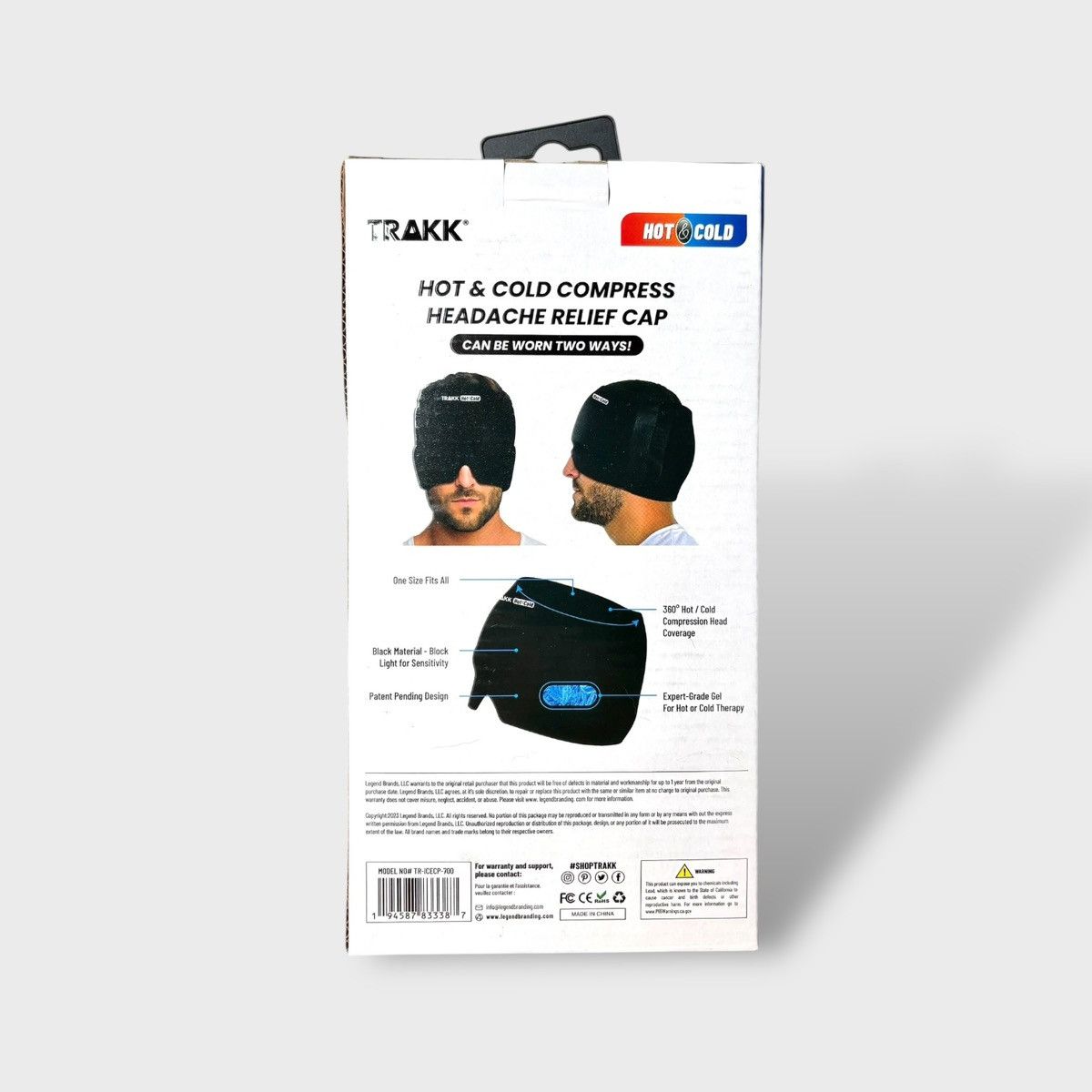 Other Trakk Hot & Cold Compress Headache Relief Cap OS Size ONE SIZE - 2 Thumbnail