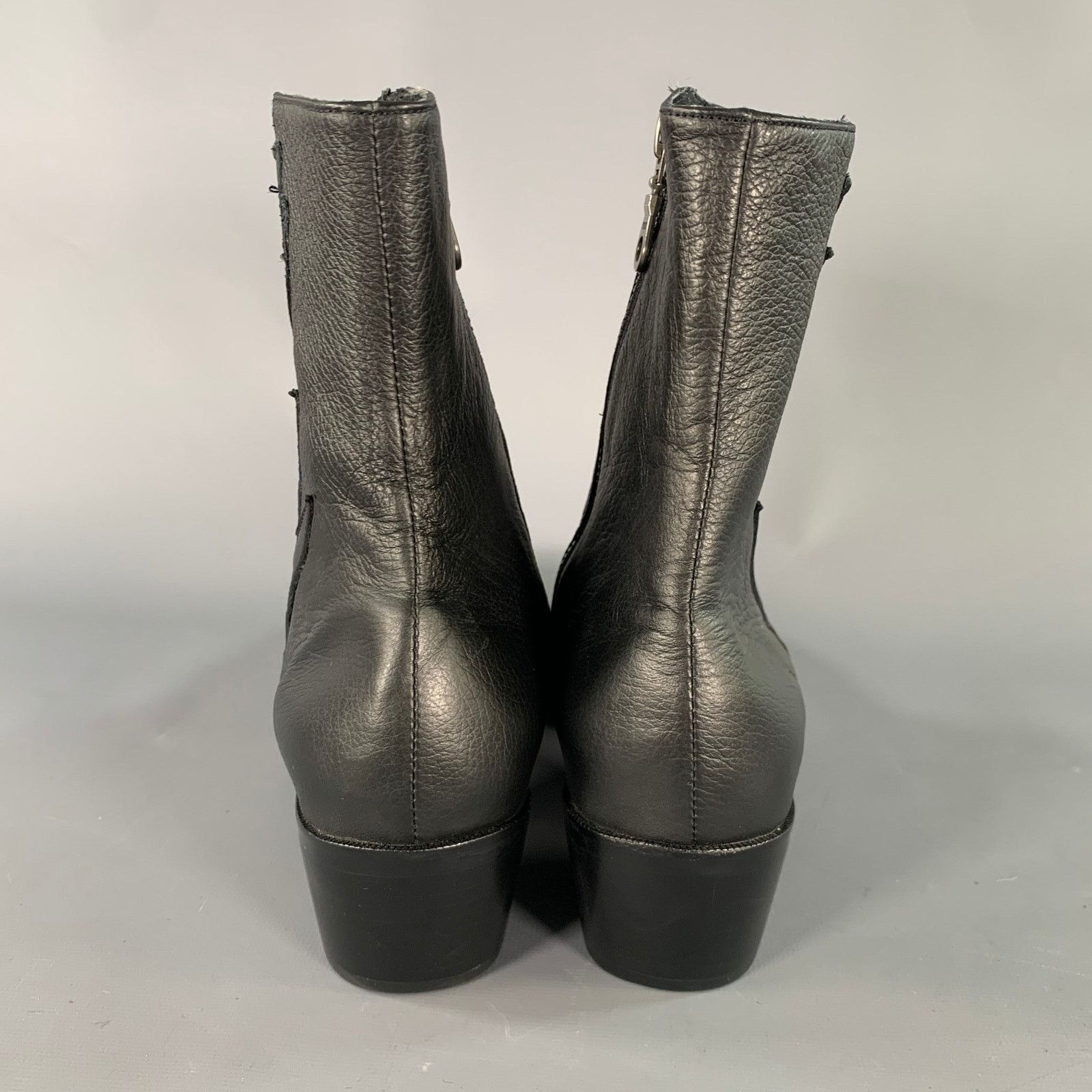 Other MODERN VICE 10.5 Black Gold Leather Stars Side Zipper Boots Size US 10.5 / IT 40.5 - 3 Thumbnail