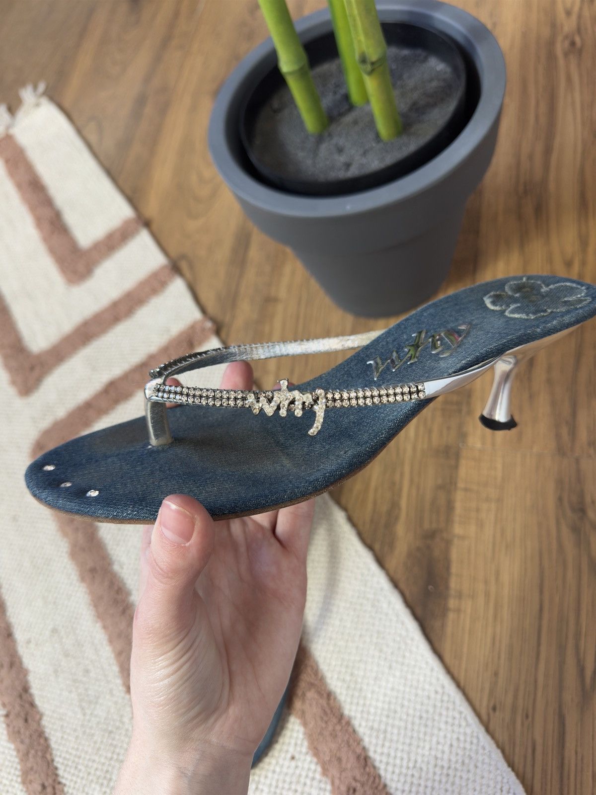 Vintage VINTAGE WHY DENIM SANDALS SLATES HEELS SHOES Size US 8 / IT 38 - 6 Thumbnail