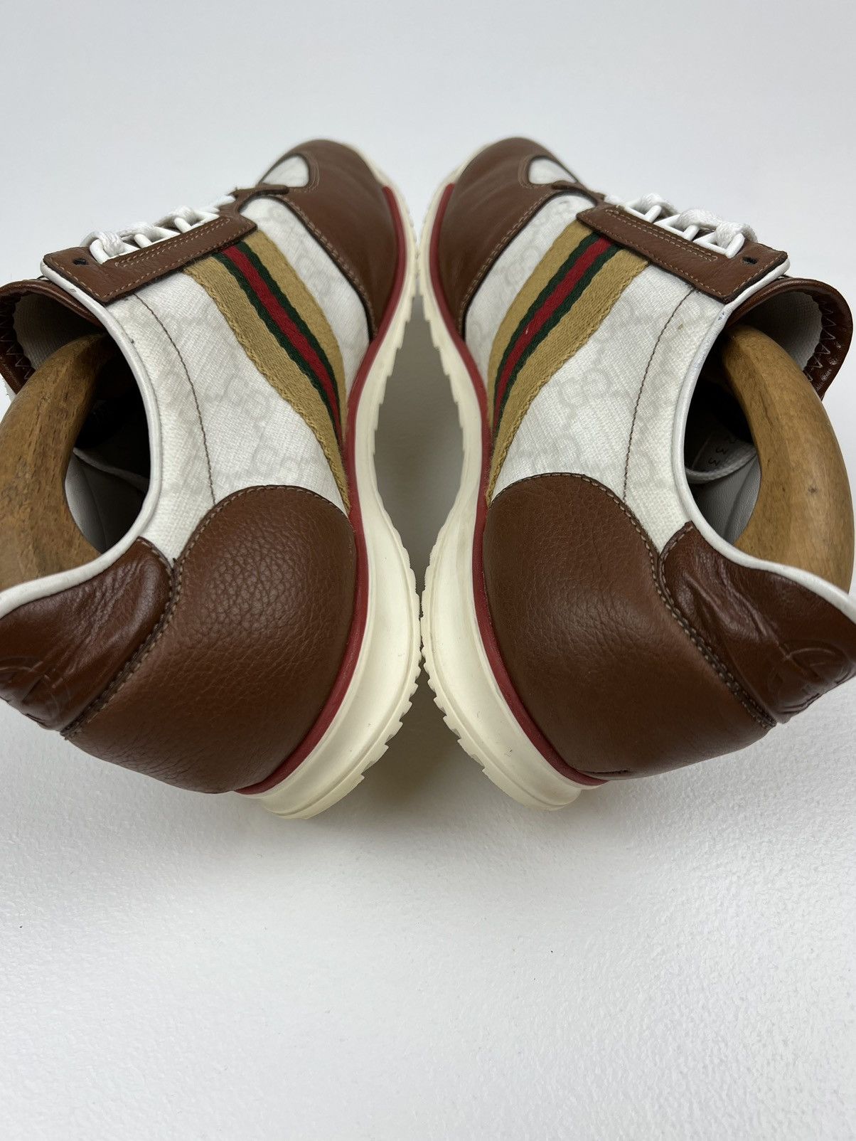 Gucci GUCCI Sneakers Low Top Shoes GG Monogram Web Stripe White Size US 7.5 / EU 40-41 - 8 Thumbnail
