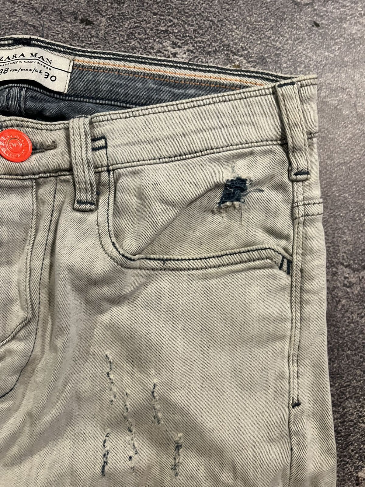 Japanese Brand Y2K Number Nine Style White Skinny / Glamour Vintage Jeans Size US 30 / EU 46 - 4 Thumbnail