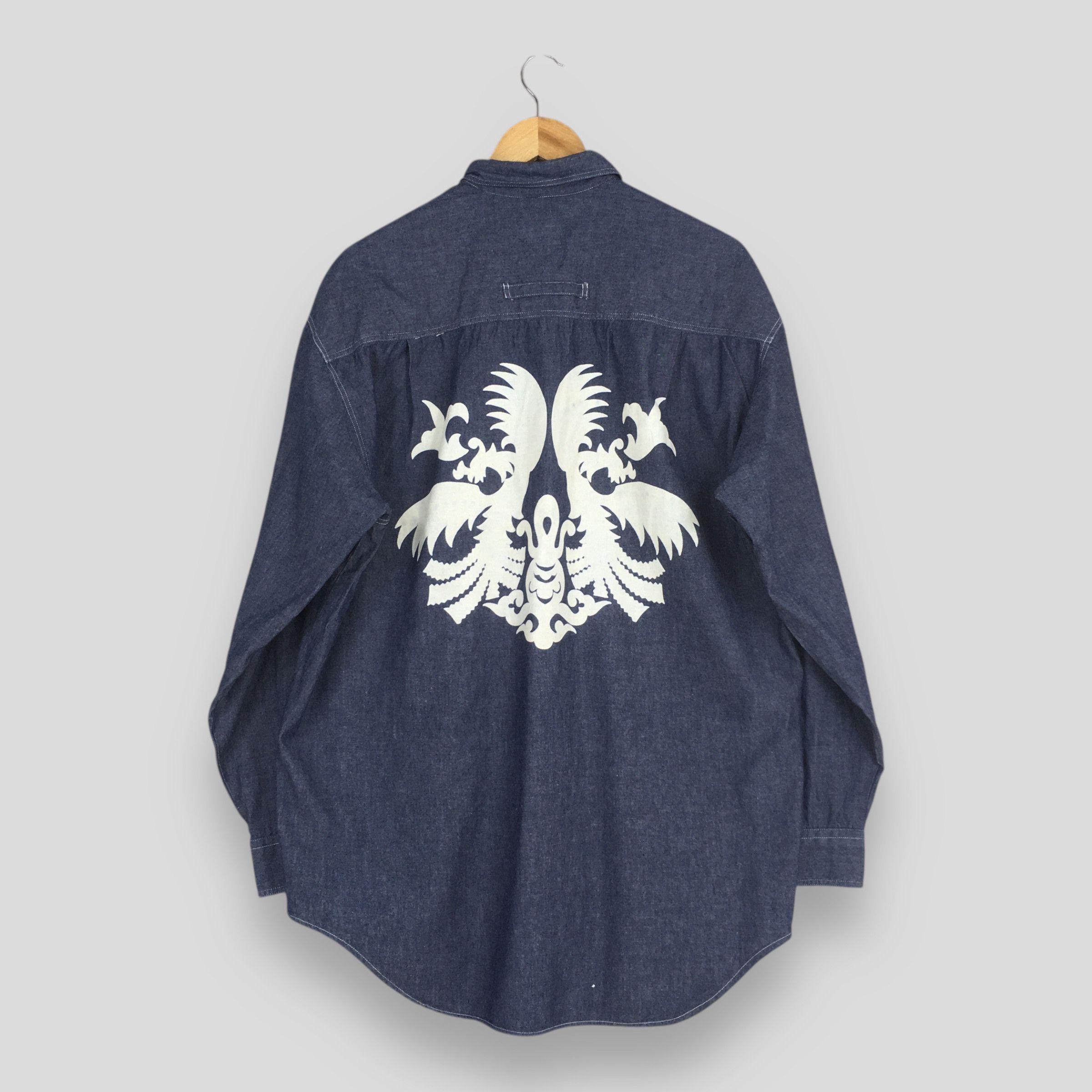 Kansai Yamamoto Vintage Kansai Man Fun Japan Blue Jeans Shirt Medium Size US M / EU 48-50 / 2 - 1 Thumbnail
