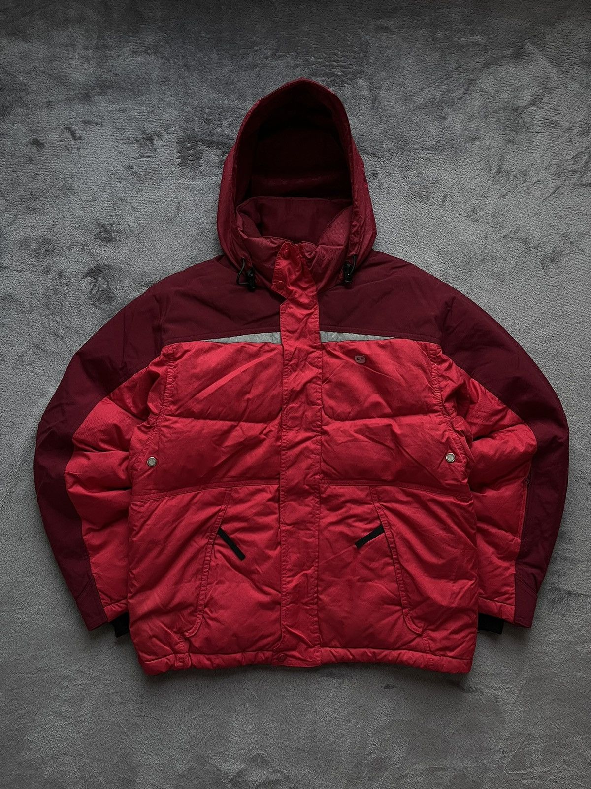 Nike 00s Nike Hooded Down Puffer Jacket Swoosh Logo Y2k Retro Size US S / EU 44-46 / 1 - 1 Thumbnail