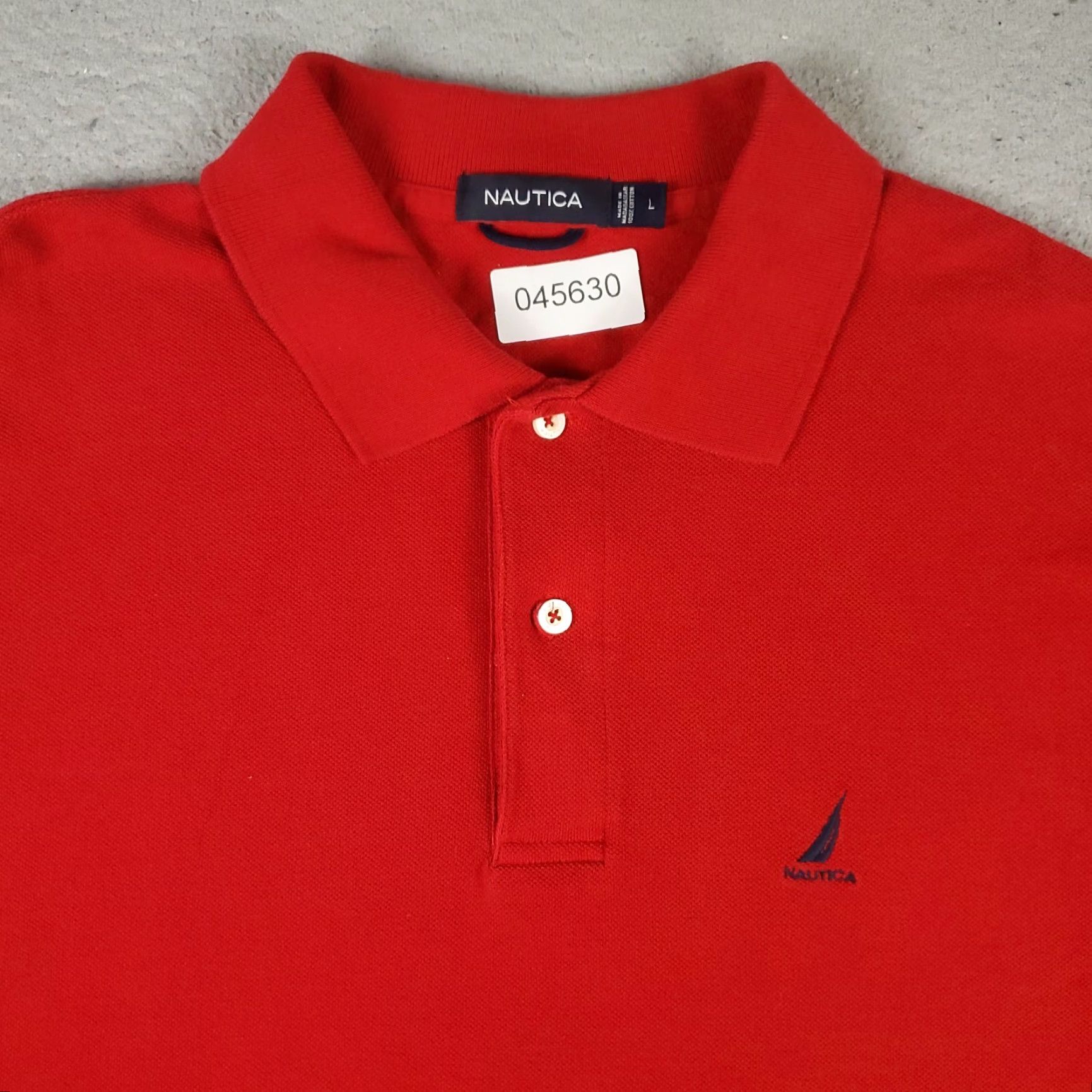 Nautica Nautica Polo Shirt Mens Large Red Casual Short Sleeve Adult Regular Fit Cotton Blend Logo Button Polo Shirt Men Red Large Size US L / EU 52-54 / 3 - 2 Thumbnail