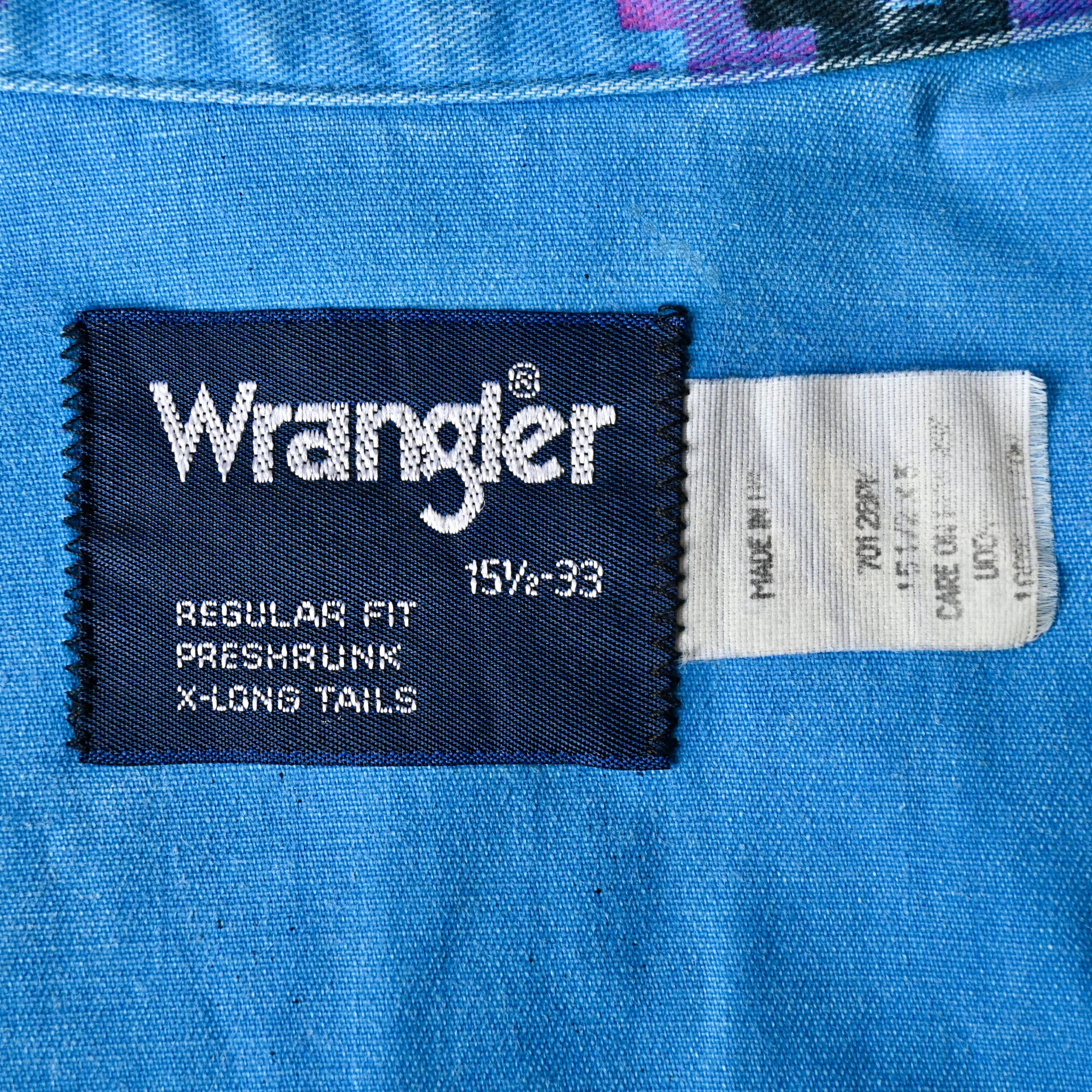 Vintage VTG Wrangler brushpopper Aztec Navajo stripe shirt 15.5 - 33 Size US M / EU 48-50 / 2 - 18 Thumbnail