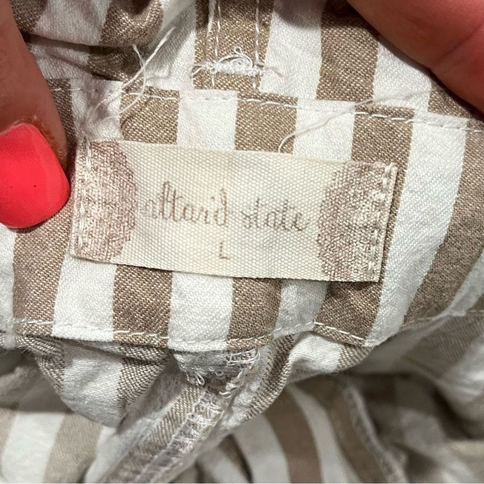 Vintage Altar'd State Striped High Rise Belted Shorts Relaxed Fit L Size 31" - 2 Thumbnail