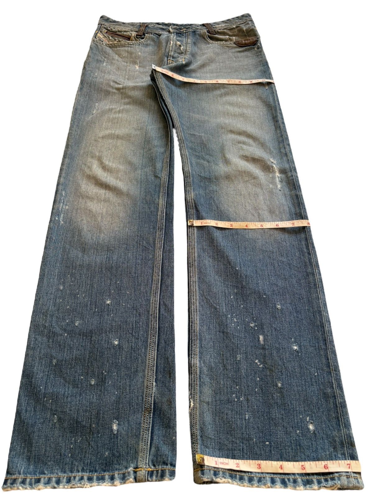 Diesel Vintage Diesel Onijo Bleached Mud Wash Distressed Jeans Size US 31 - 15 Thumbnail