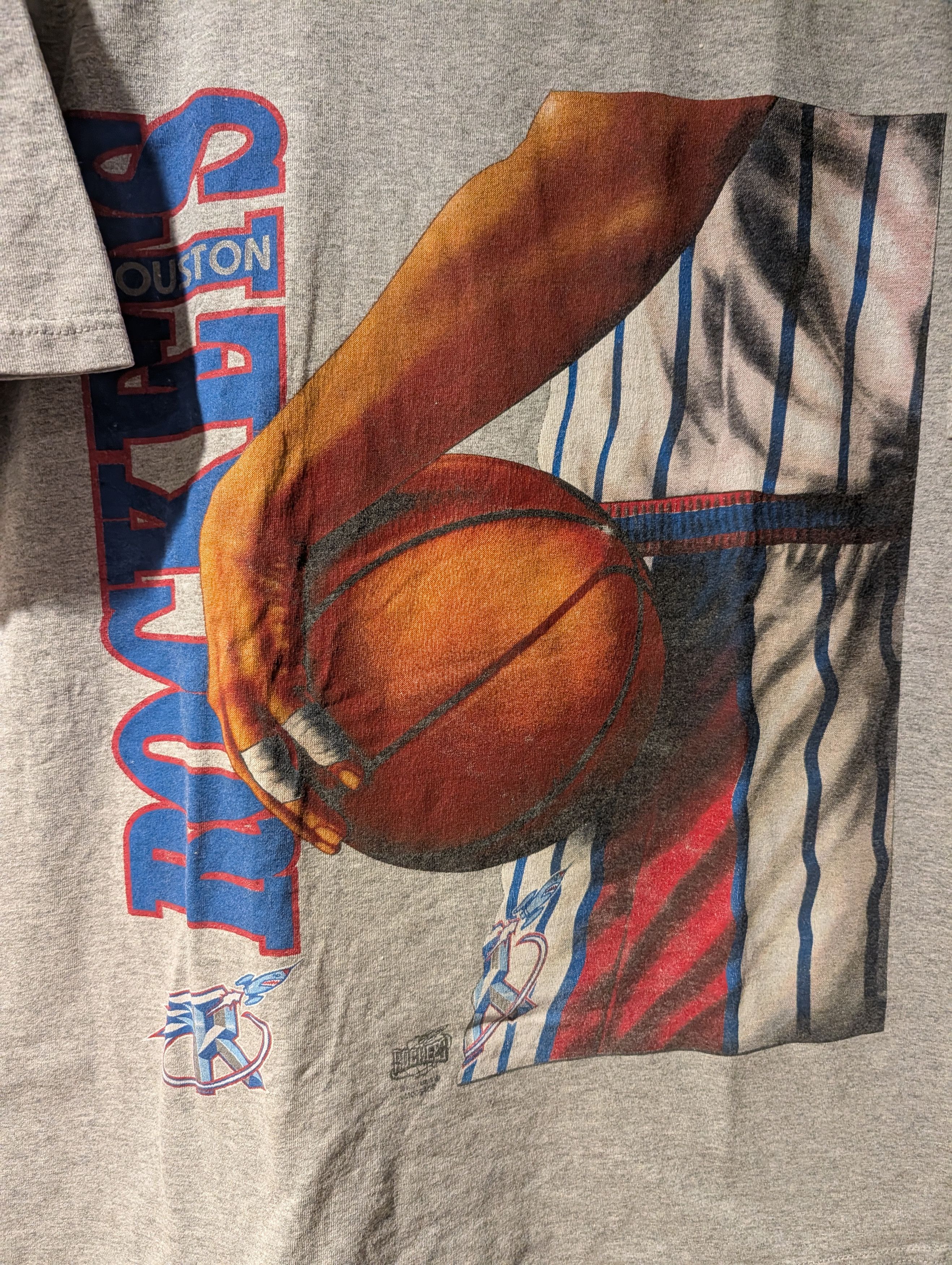 NBA Vintage 90s Houston Rockets NBA T-Shirt Lee Hakeem Olajuwon Size US XL / EU 56 / 4 - 2 Thumbnail