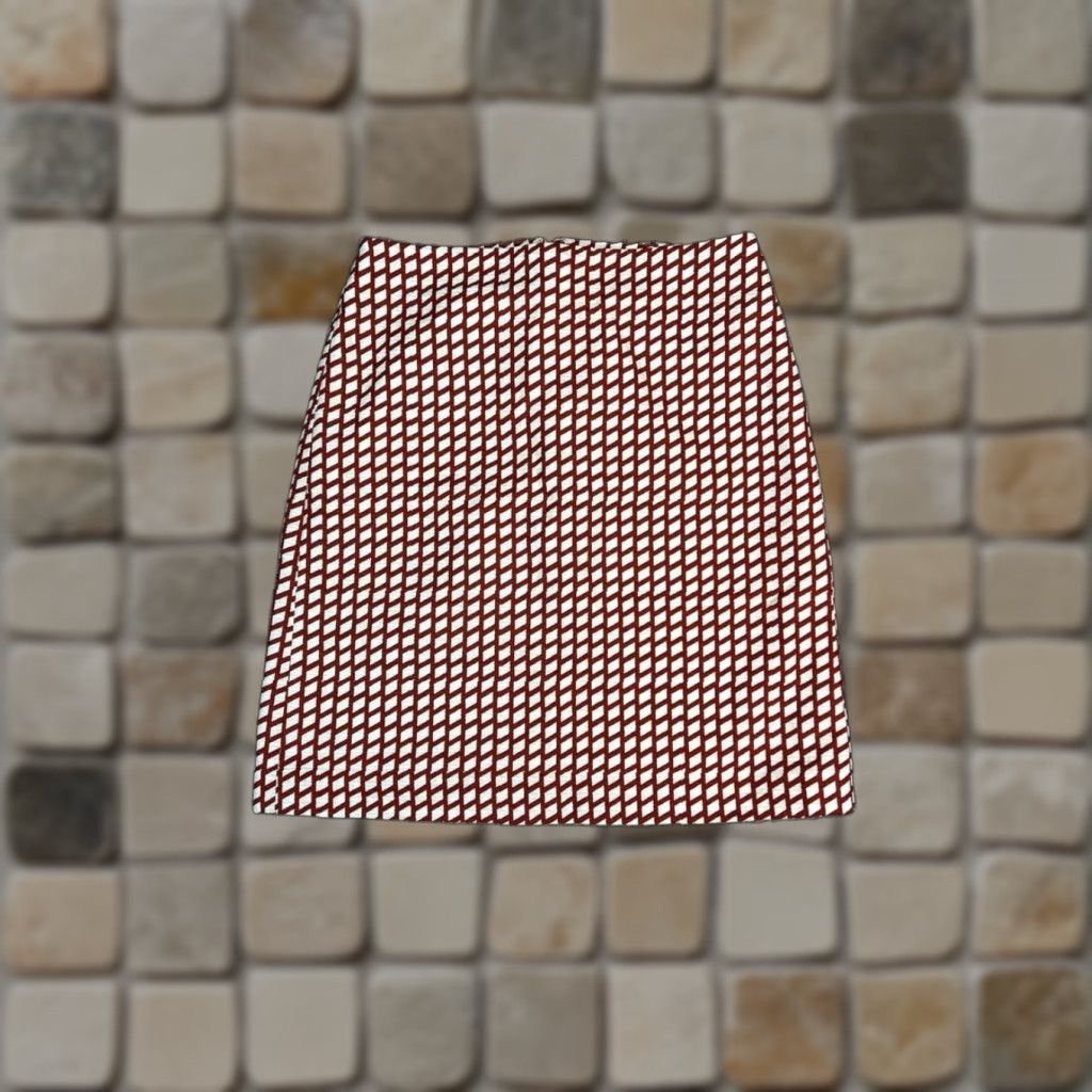 Ann Taylor Ann Taylor A Line Skirt Womens 2 White Geometric Cotton Stretch Back Zip New Size 26" / US 2 / IT 38 - 1 Thumbnail
