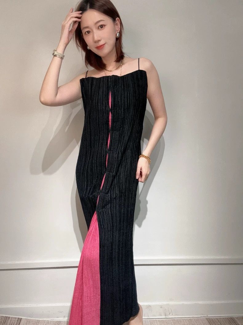 Issey Miyake Black velvet halter dress