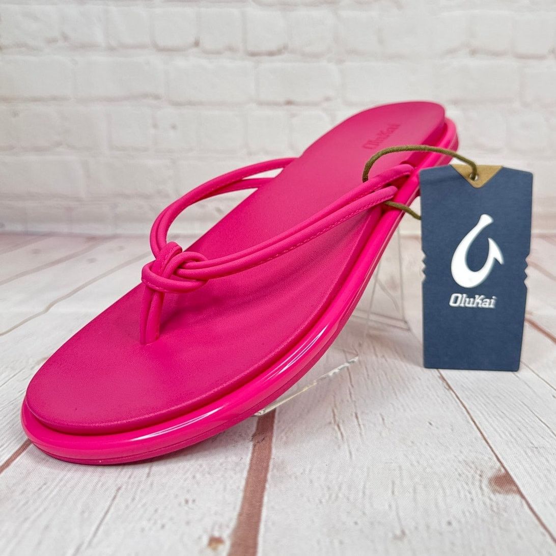 Olukai NWT Olukai ‘Aka Pink Plumeria Flip Flop Sandals Women’s Sz 9 Size US 9 / IT 39 - 3 Thumbnail