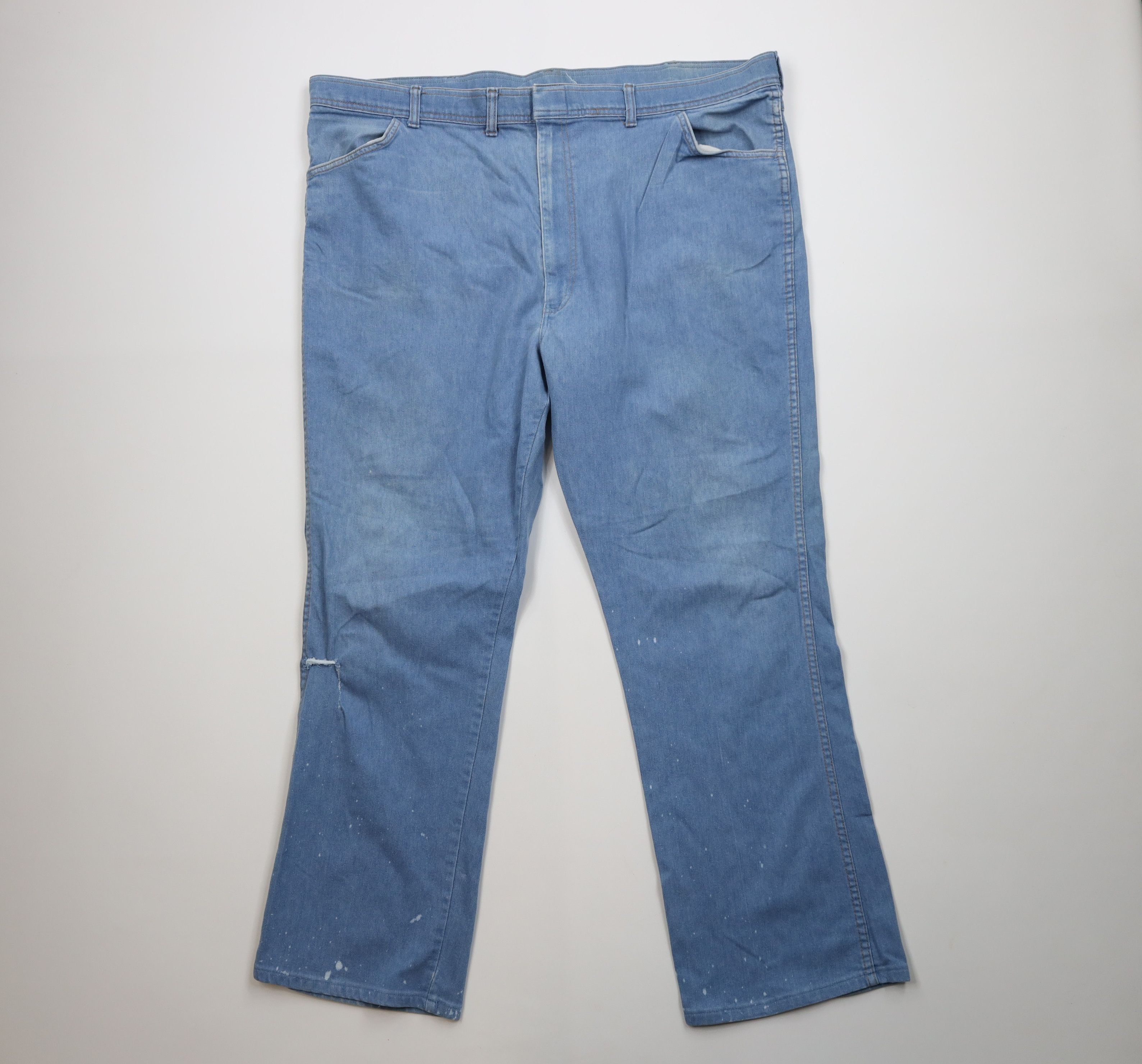 Vintage Vintage 70s Streetwear Flared Wide Leg Denim Jeans Blue USA Size US 44 / EU 60 - 1 Thumbnail