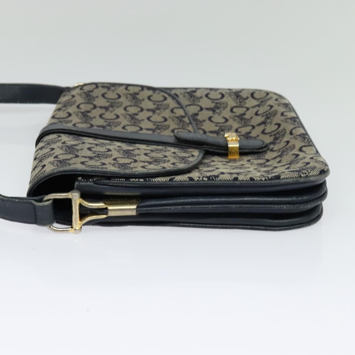 Celine CELINE C Sulky Shoulder Bag Canvas Navy Gold Size ONE SIZE - 4 Thumbnail