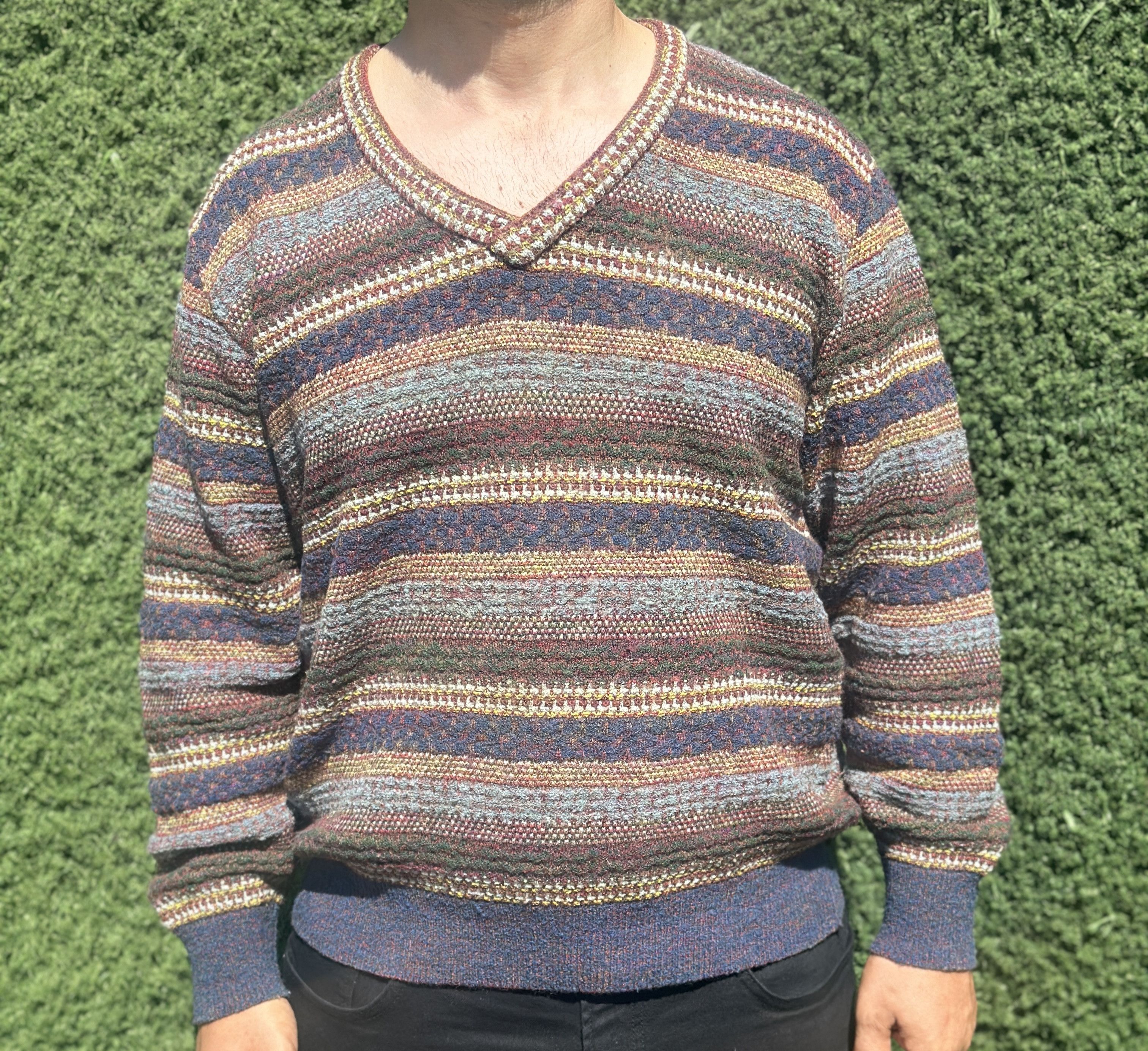 Missoni Missoni Sport 3D Knit Striped Pullover Cosby Sweater Size L Size US L / EU 52-54 / 3 - 9 Thumbnail