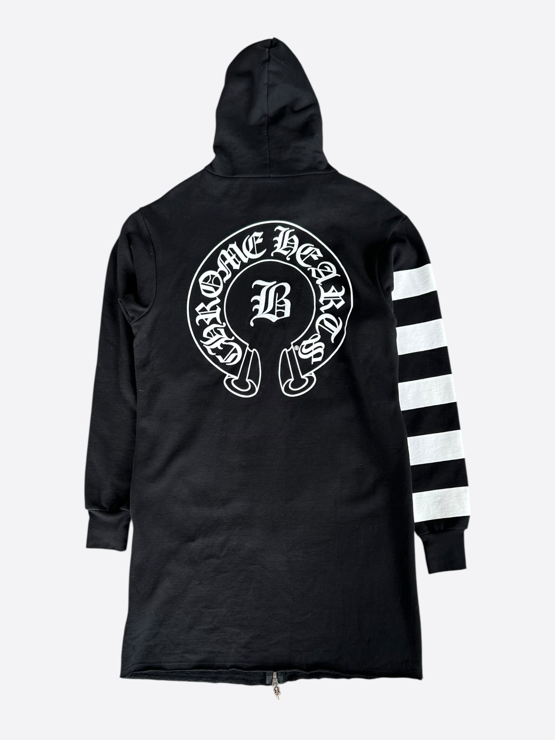 Chrome Hearts Bella Hadid Black & White Horseshoe Logo Striped Hoodie Size XS / US 0-2 / IT 36-38 - 2 Thumbnail