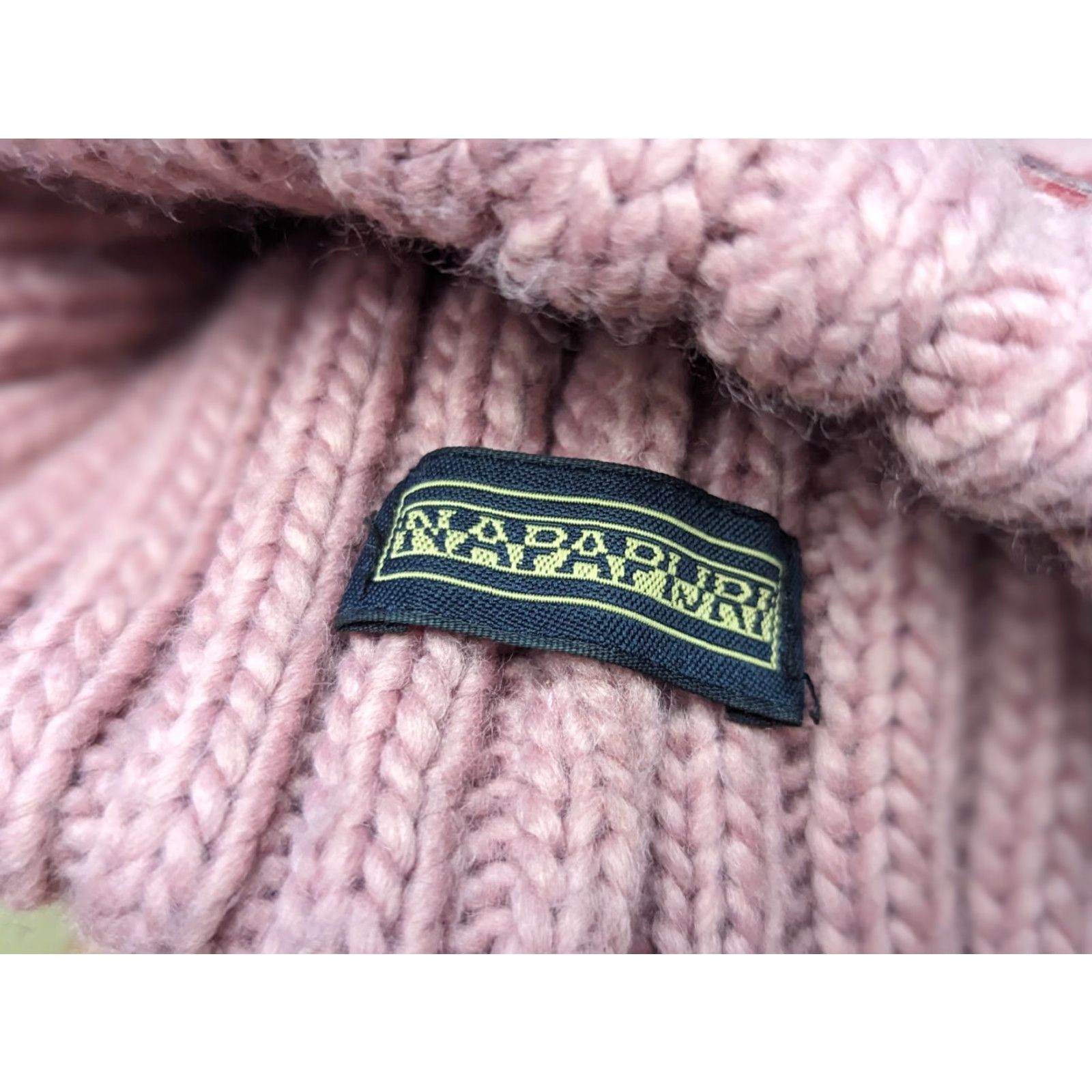 Napapijri Napapijri Beanie One Size Pink Knitted Wool Blend Pom Pom Hat Womens Size ONE SIZE - 4 Thumbnail