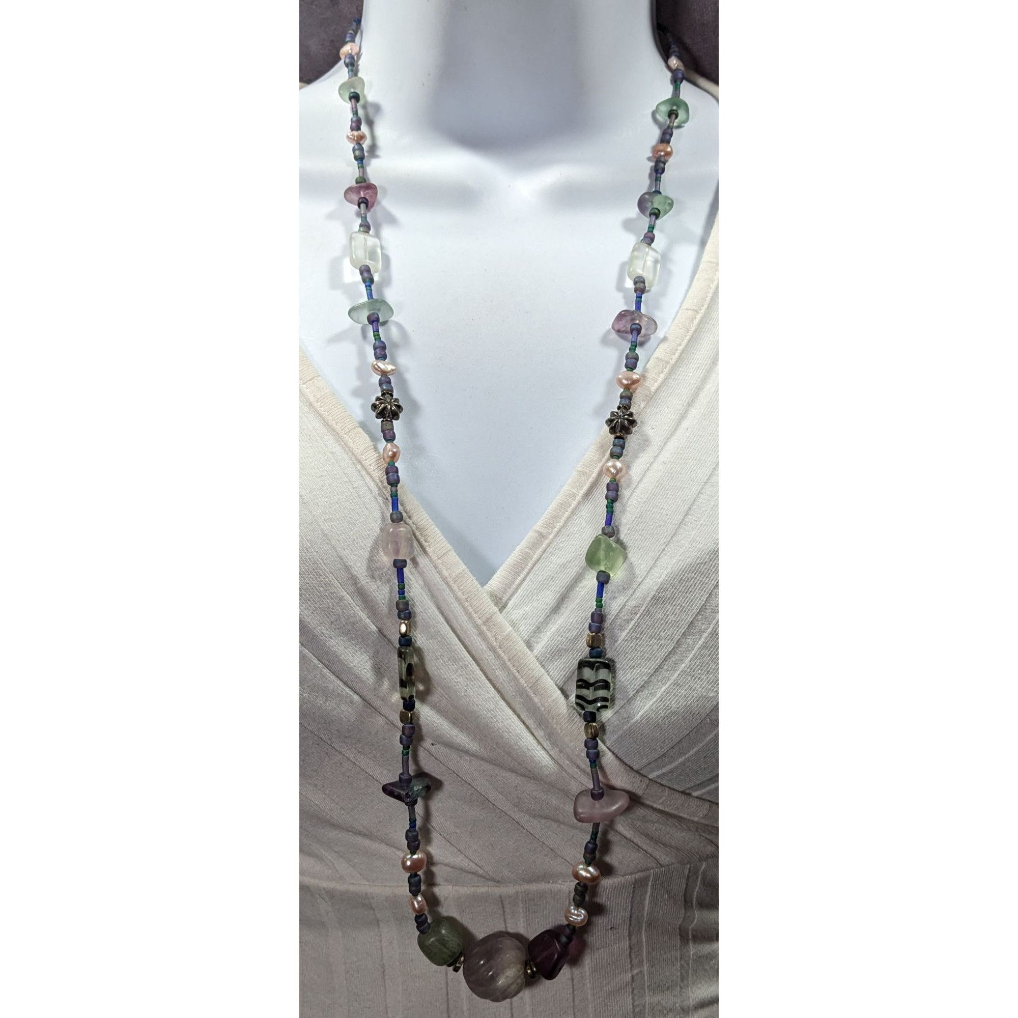 Other Mermaidcore Pastel Frosted Glass Pearl And Gemstone Beaded N Size ONE SIZE - 5 Thumbnail