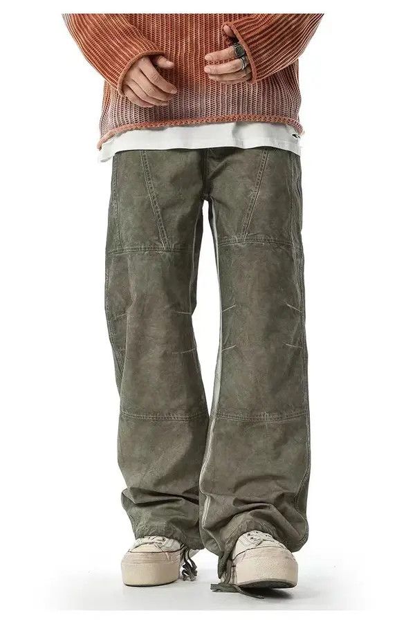 Japanese Brand Vintage Street Washed Casual Loose Aged Workwear Jeans Size US 30 / EU 46 - 7 Thumbnail